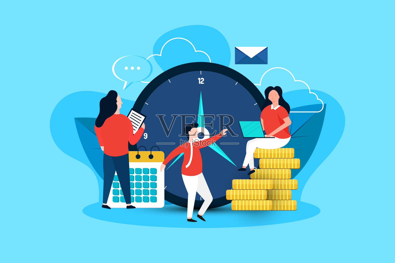 时间管理,计划概念或计划,商业概念插画图片素材