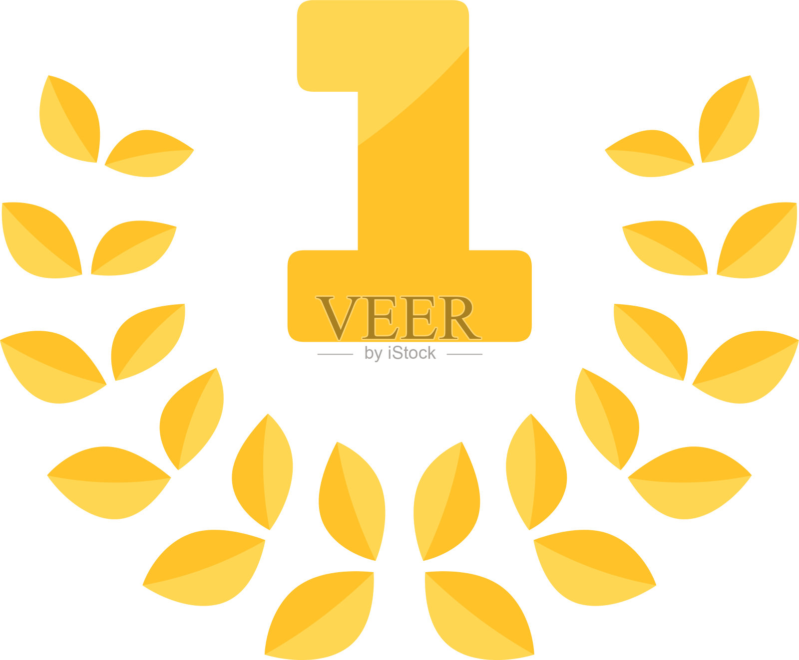 第一枚有桂冠和星星的第一枚纪念币插画图片素材