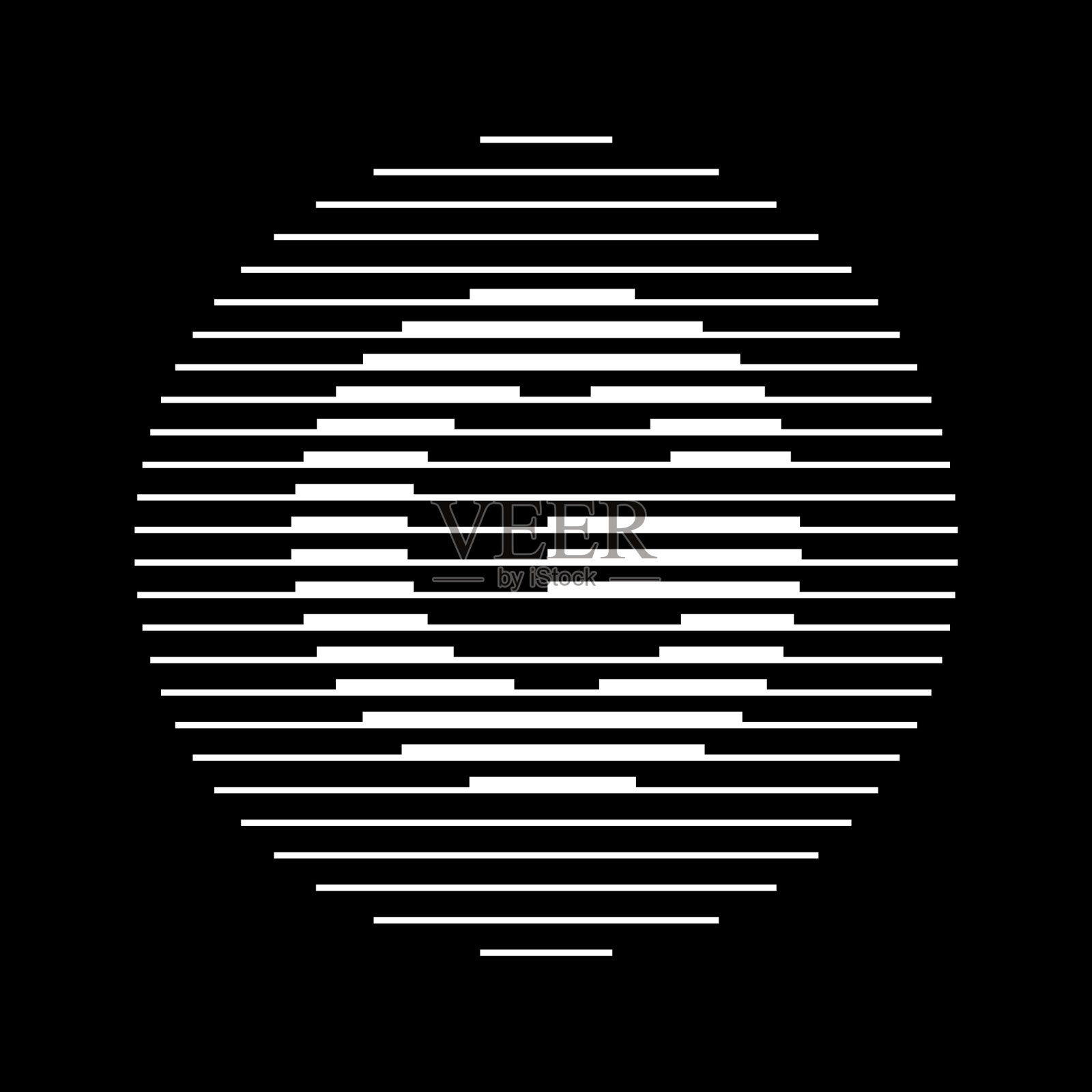 G字母标志圆形圆线抽象光学错觉条纹半色调符号图标插画图片素材