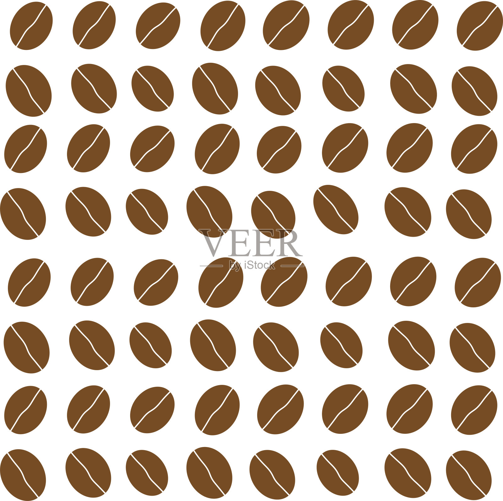 褐色咖啡豆的花纹一套咖啡豆插画图片素材