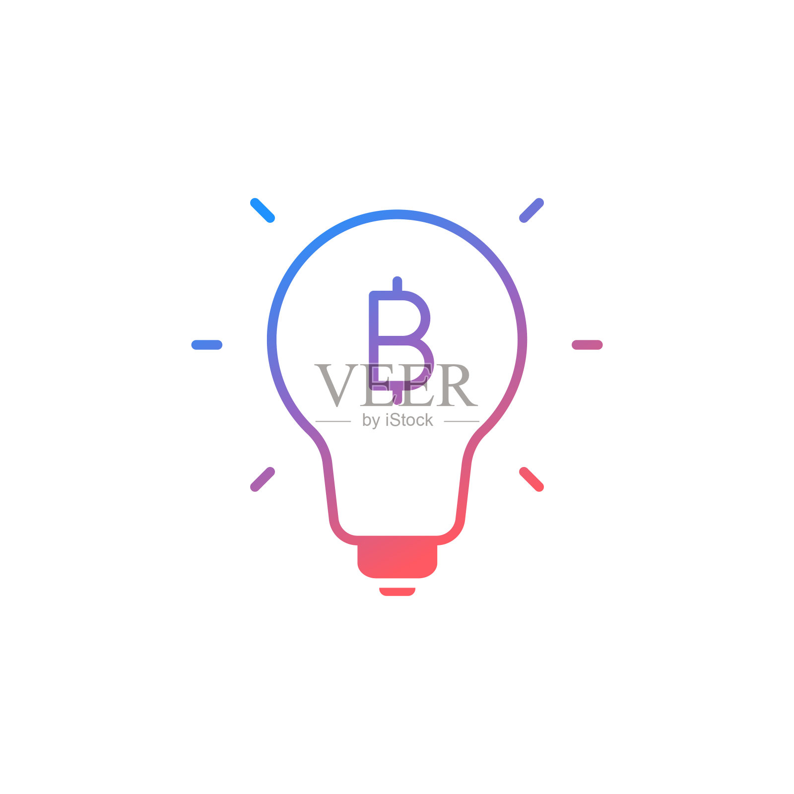 比特币投资提示渐变图标设计与可编辑的笔画。适用于信息图表,网页,移动应用程序,UI, UX和GUI设计。插画图片素材