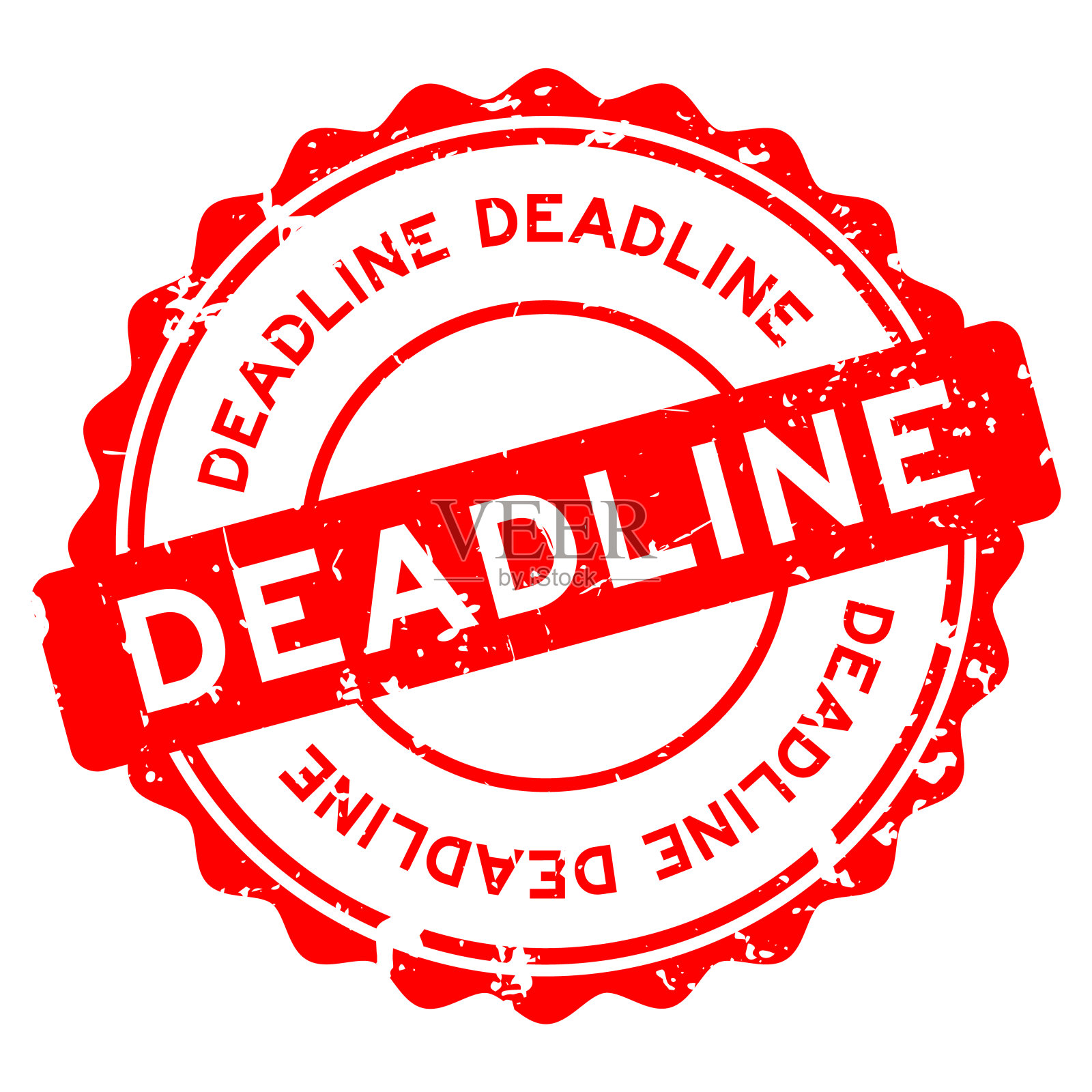 垃圾红色截止日期字圆形橡胶印章在白色背景插画图片素材