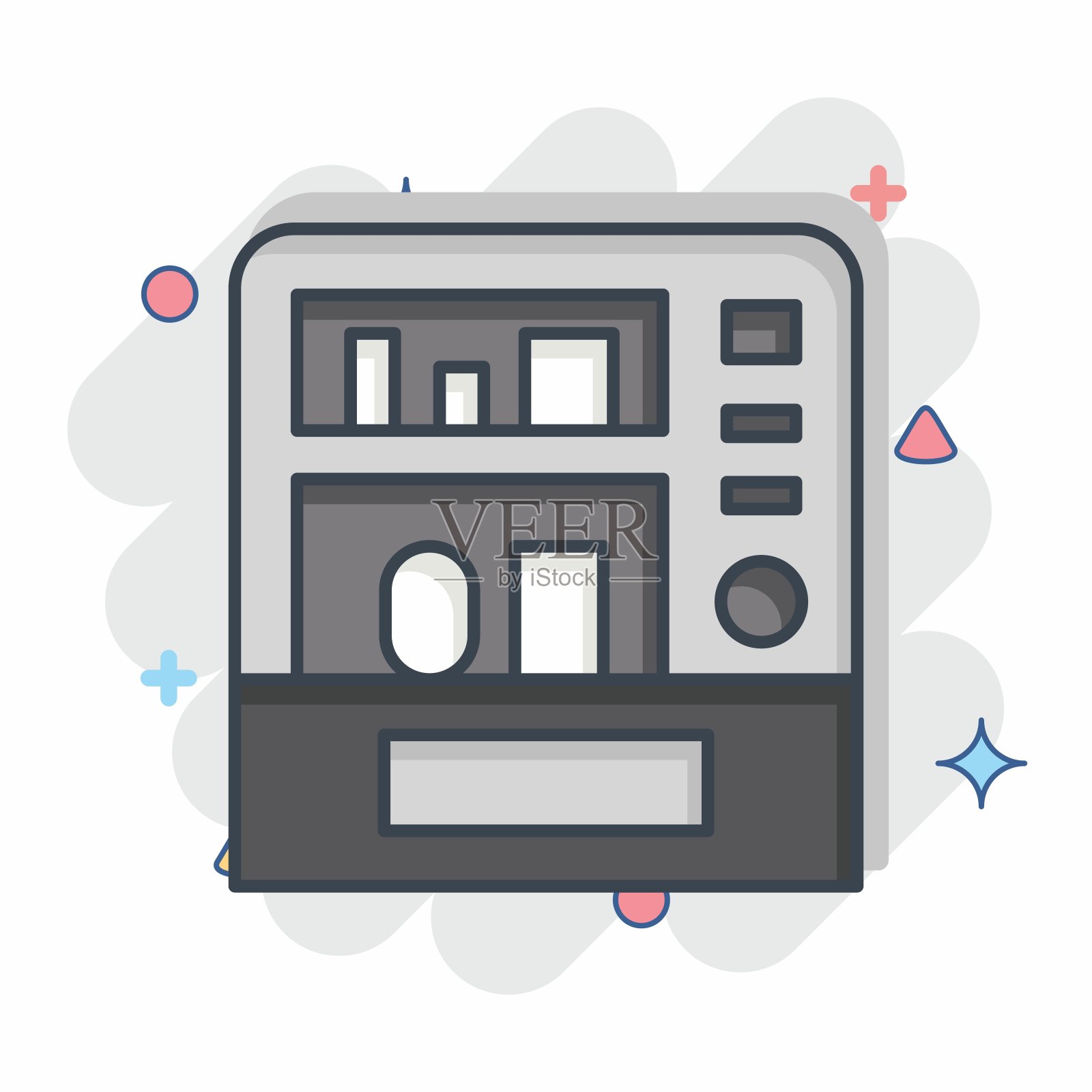 图标自动售货机。与城市标志有关。漫画风格。简单的设计说明插画图片素材