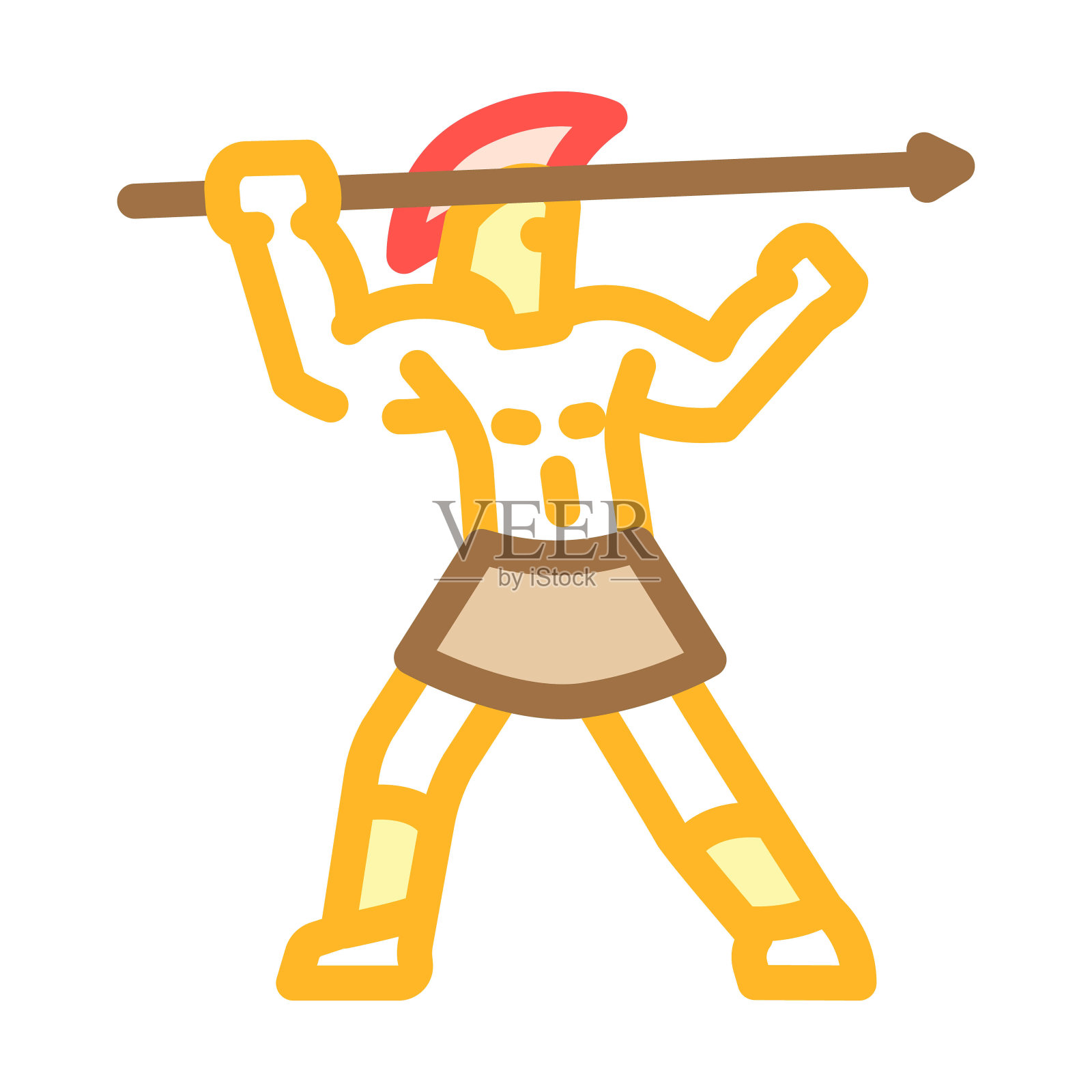 战士罗马希腊彩色图标矢量插图插画图片素材