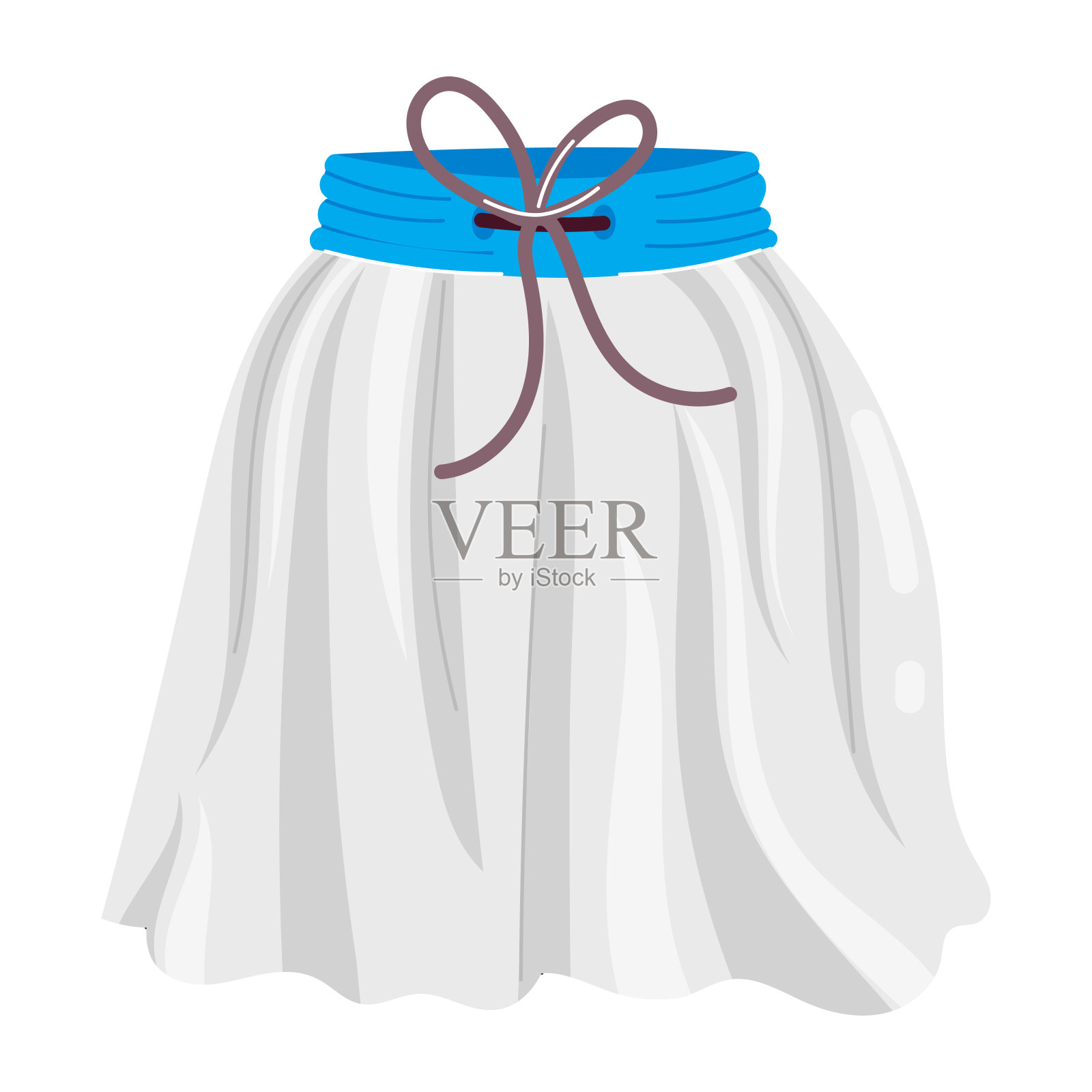 时尚的平面贴纸描绘夏季服装插画图片素材