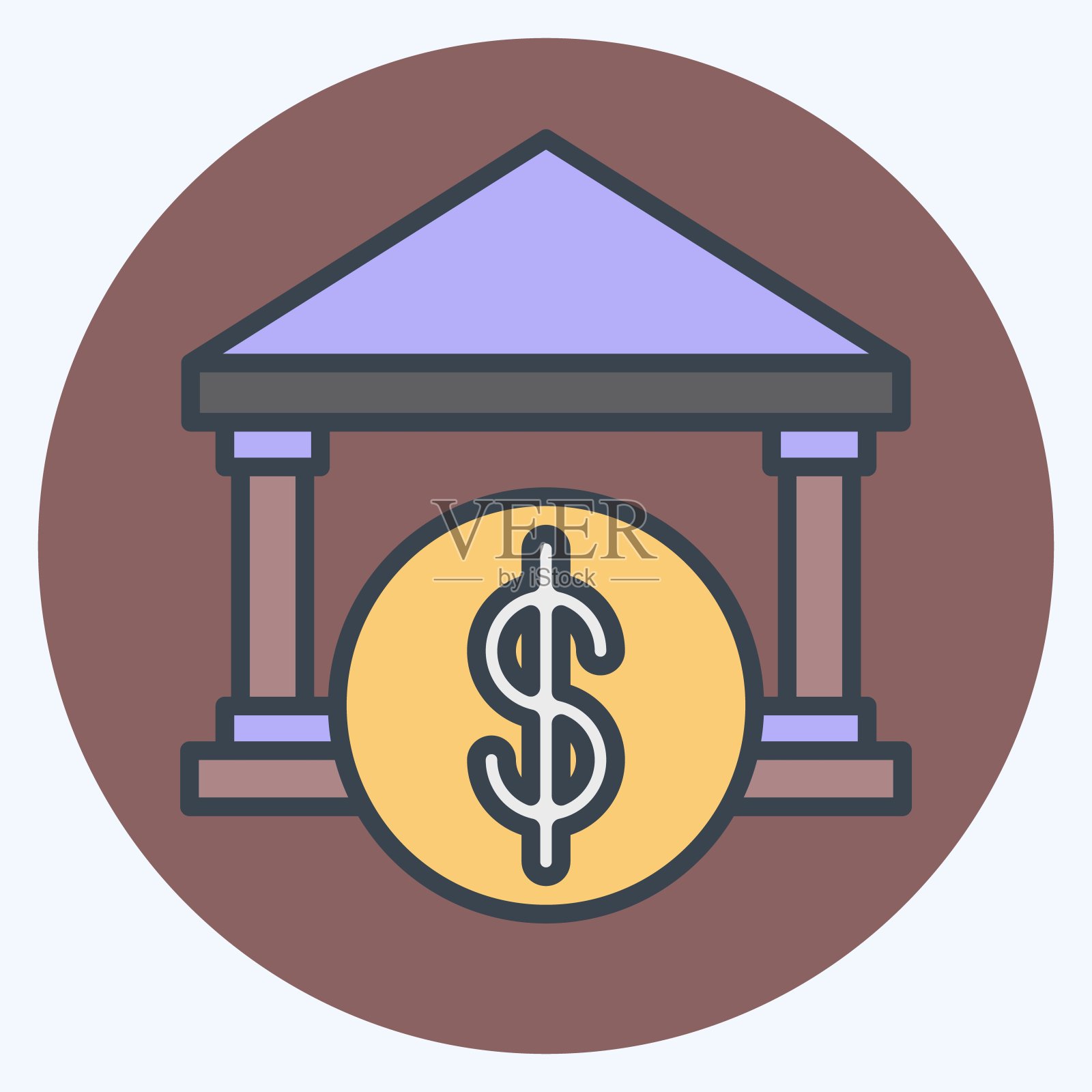 Icon贷款管理。与财税有关的符号。颜色搭配风格。简单的设计说明插画图片素材