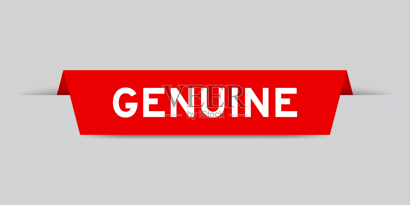 红色插入标签与文字正品在灰色背景插画图片素材