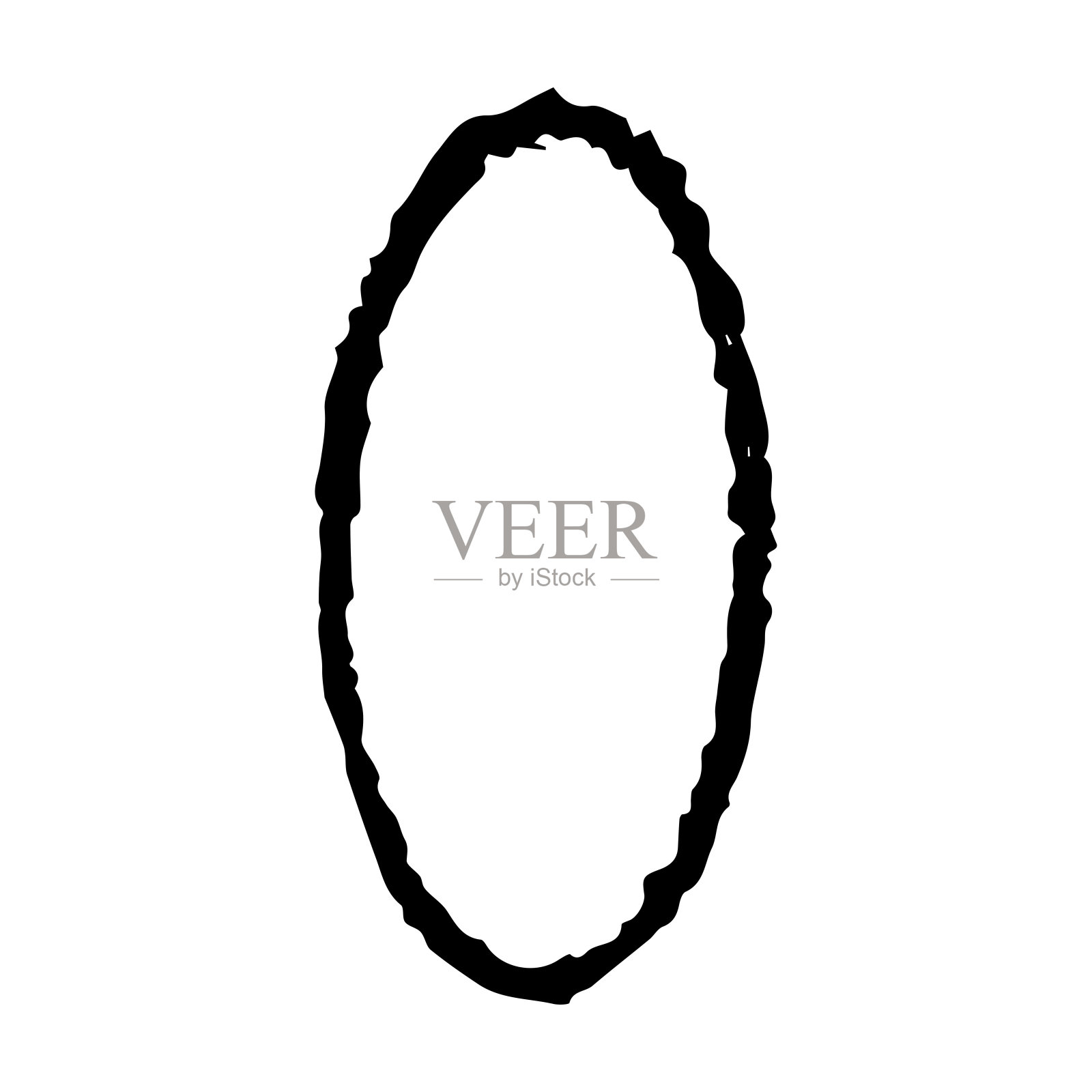 手绘垃圾几何椭圆形框架。抽象几何图形。插画图片素材