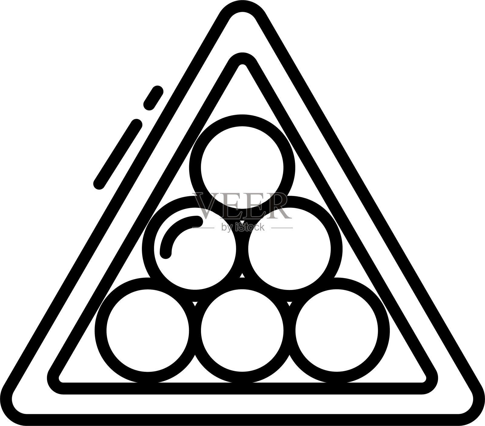 台球设置轮廓矢量插图插画图片素材