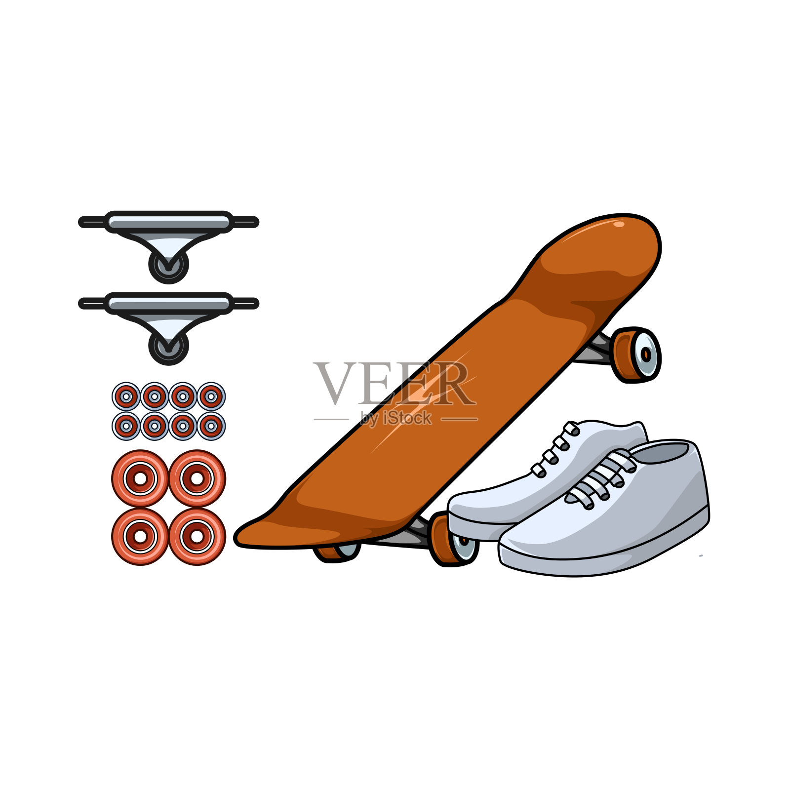 带鞋滑板插画图片素材