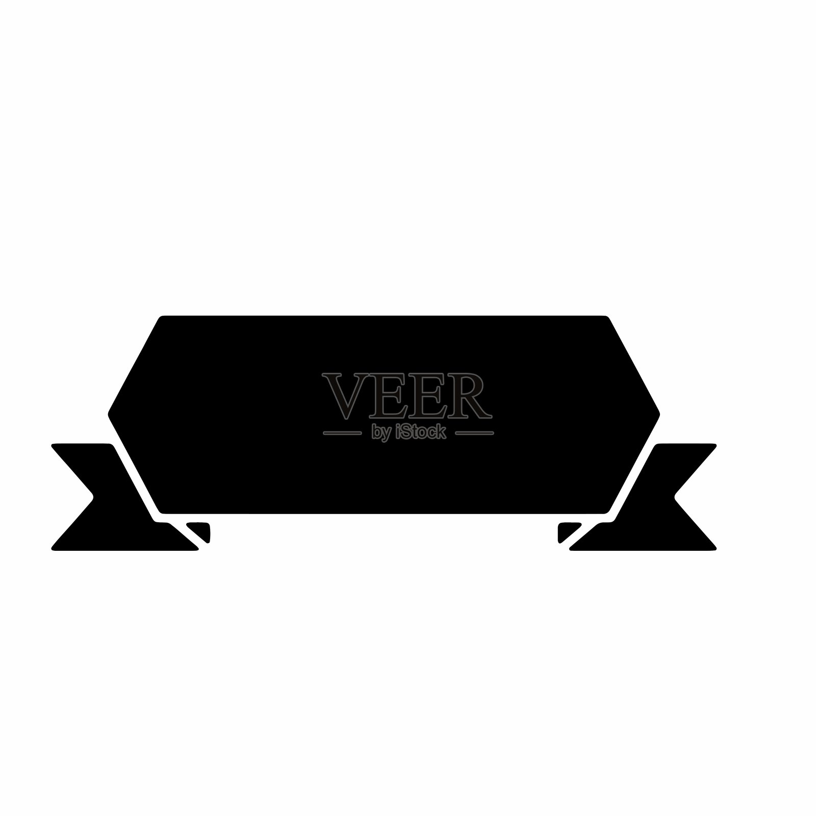 彩带横幅剪影插画图片素材