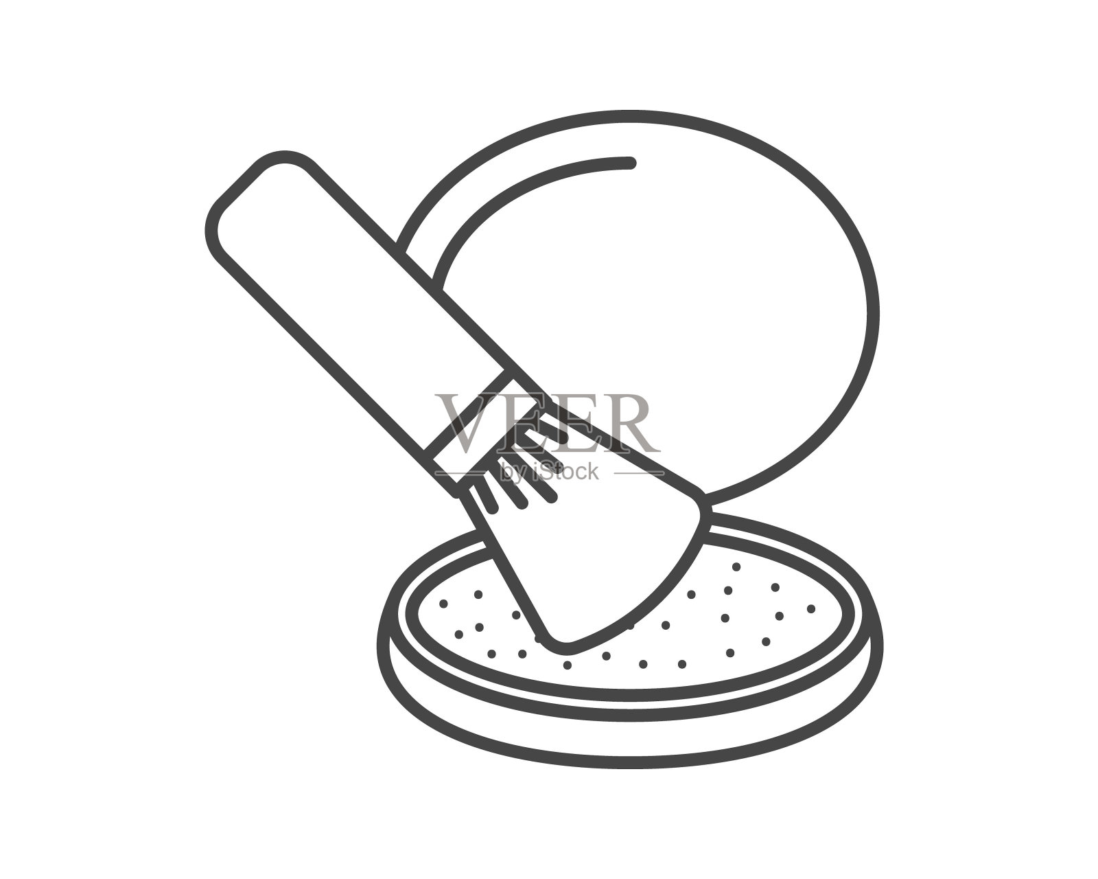 化妆和化妆品。线性矢量图形的美丽的形式,粉刷。插画图片素材