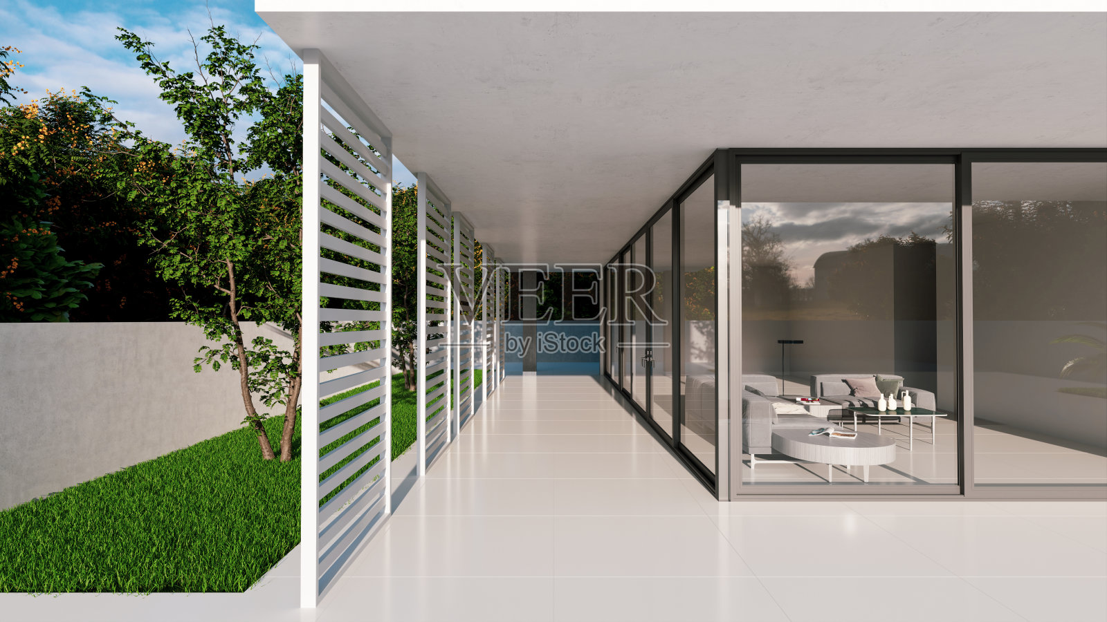 大型豪华现代明亮内饰客厅模型插图3D渲染图像照片摄影图片