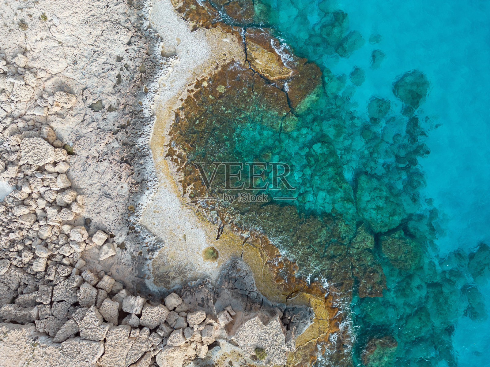 岩石湾抽象与明确地中海鸟瞰图塞浦路斯照片摄影图片