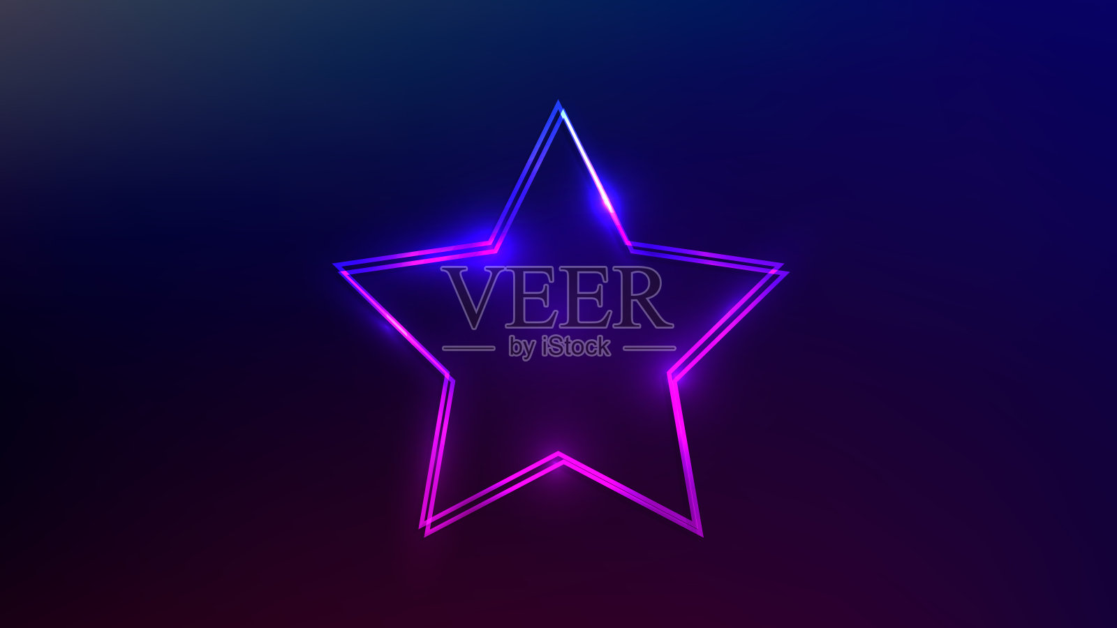 霓虹灯双框架与闪光效果插画图片素材