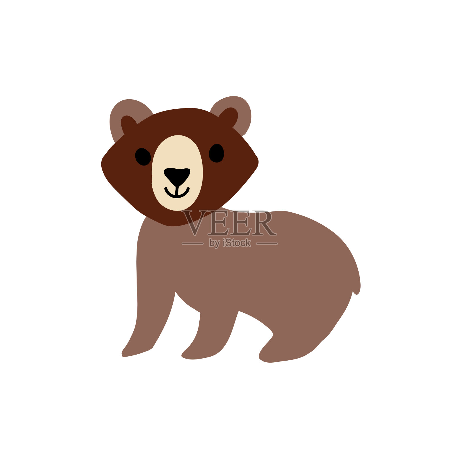 可爱的卡通棕熊,矢量彩色插图野生动物孤立在白色背景,装饰森林泰迪为人物设计,贺卡,动物园字母,吉祥物,俄罗斯的象征插画图片素材