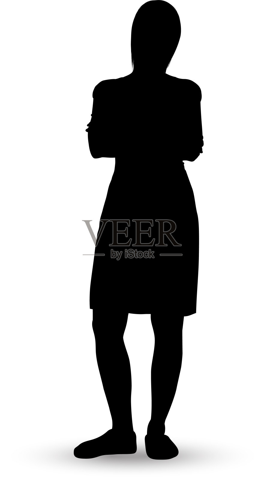 一个站着的女人剪影插画图片素材