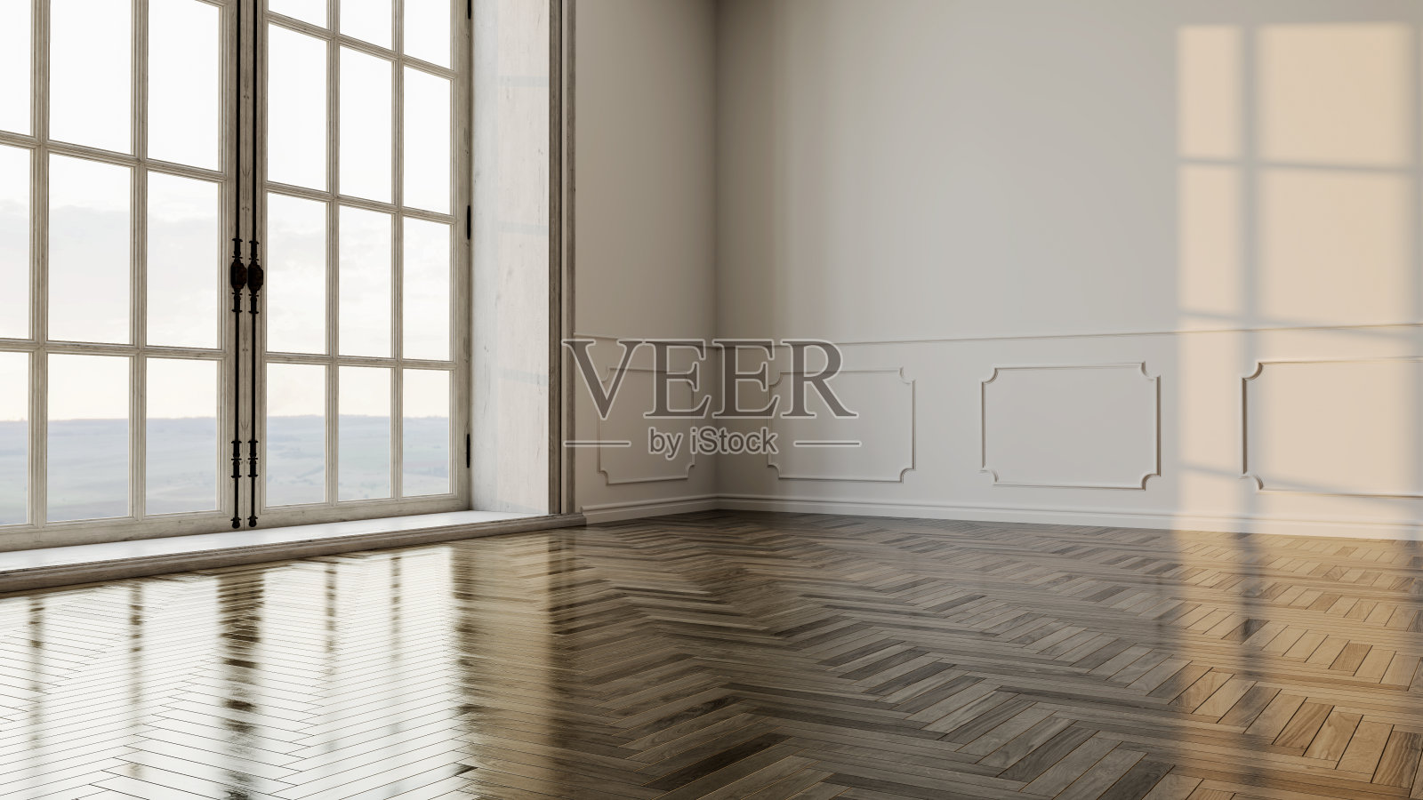 大型豪华现代明亮内饰客厅模型插图3D渲染图像照片摄影图片