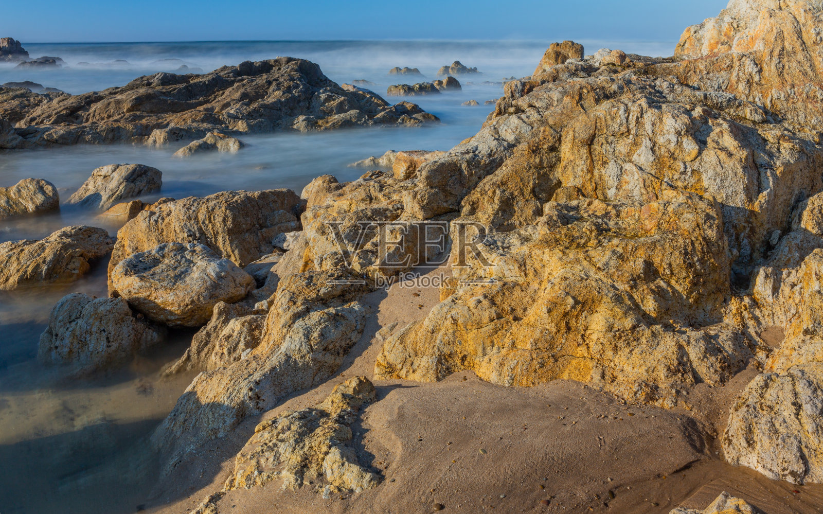 长时间暴露在海边照片摄影图片