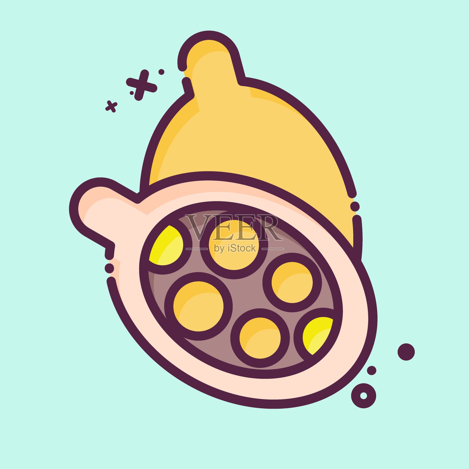 图标豆蔻。与香草和香料有关的符号。MBE风格。简单的设计可编辑。简单的说明插画图片素材