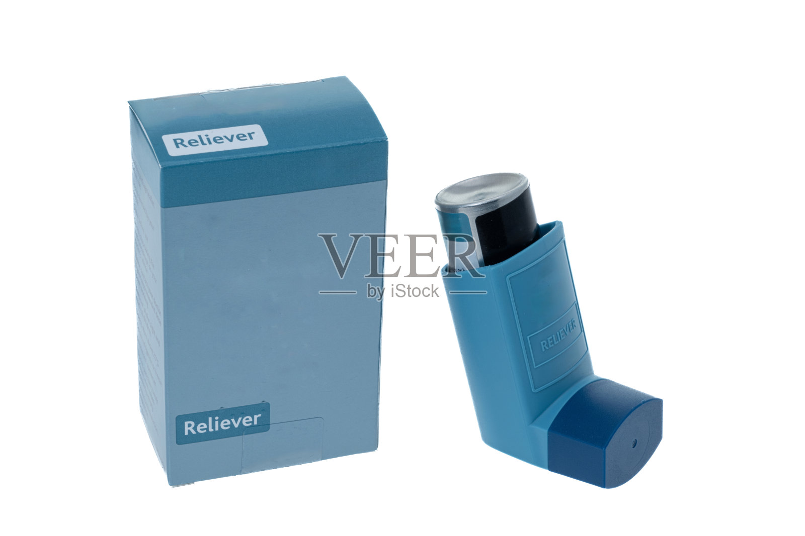 通用吸入器和盒子白色背景照片摄影图片