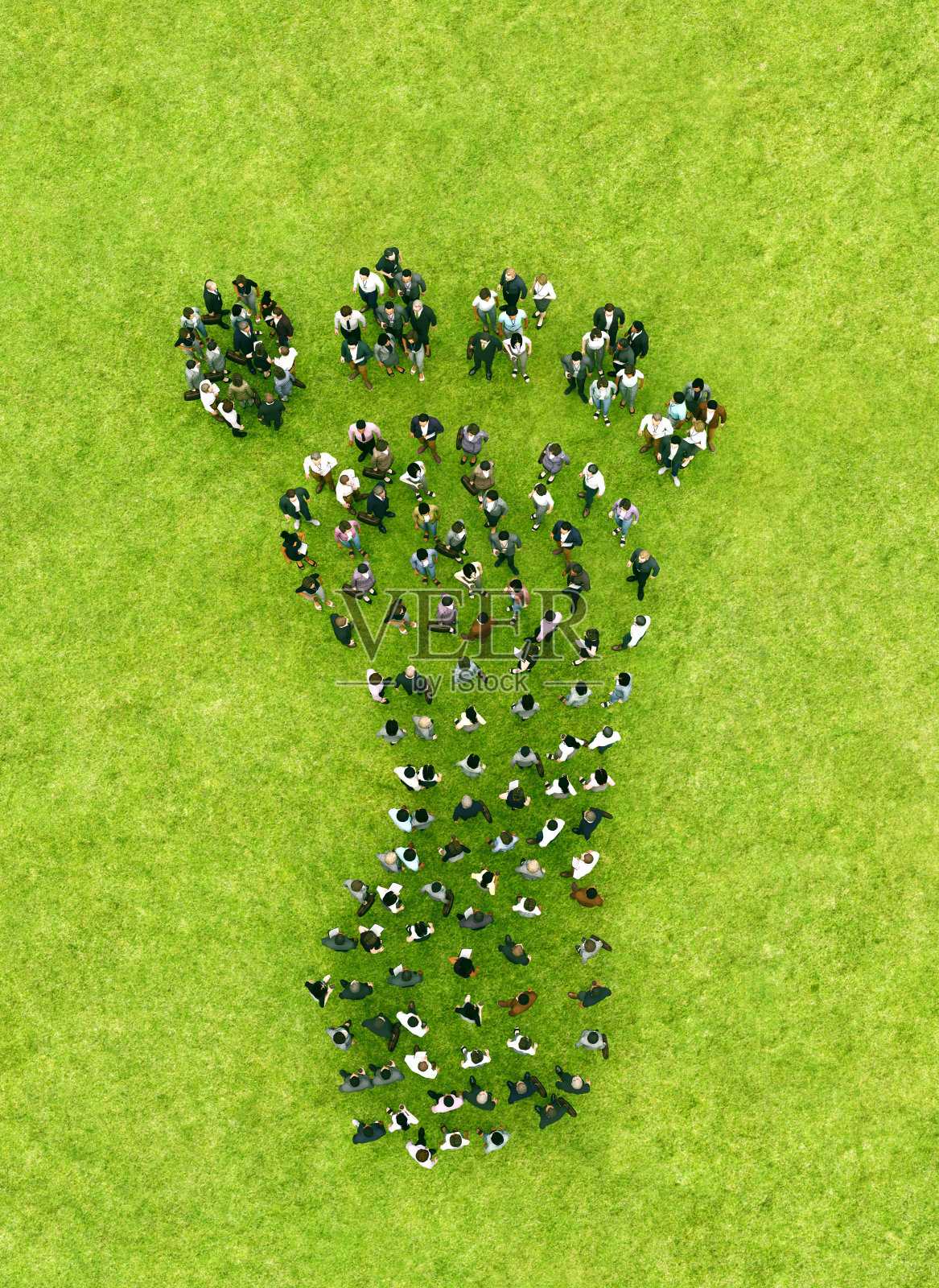 团结变革:人们在绿地上留下足迹照片摄影图片