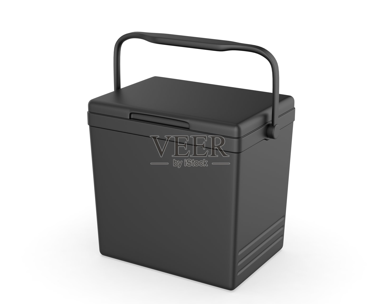 空白便携式冷藏箱冰箱孤立在白色背景。照片摄影图片