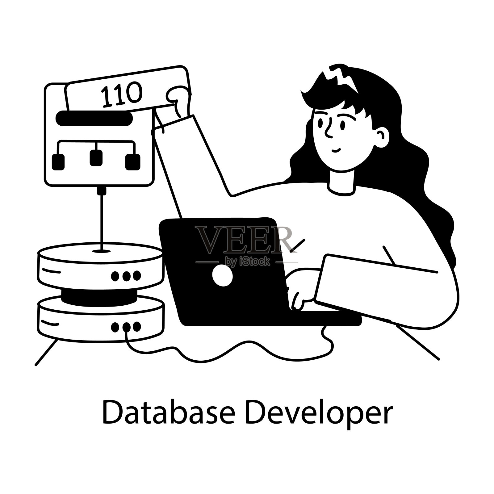 数据库开发人员插画图片素材