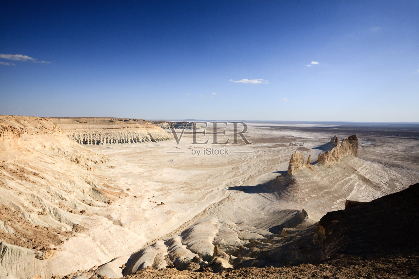 Bozzhira山谷尖峰鸟瞰图,Mangystau地区,哈萨克斯坦。Ak Orpa尖峰照片摄影图片