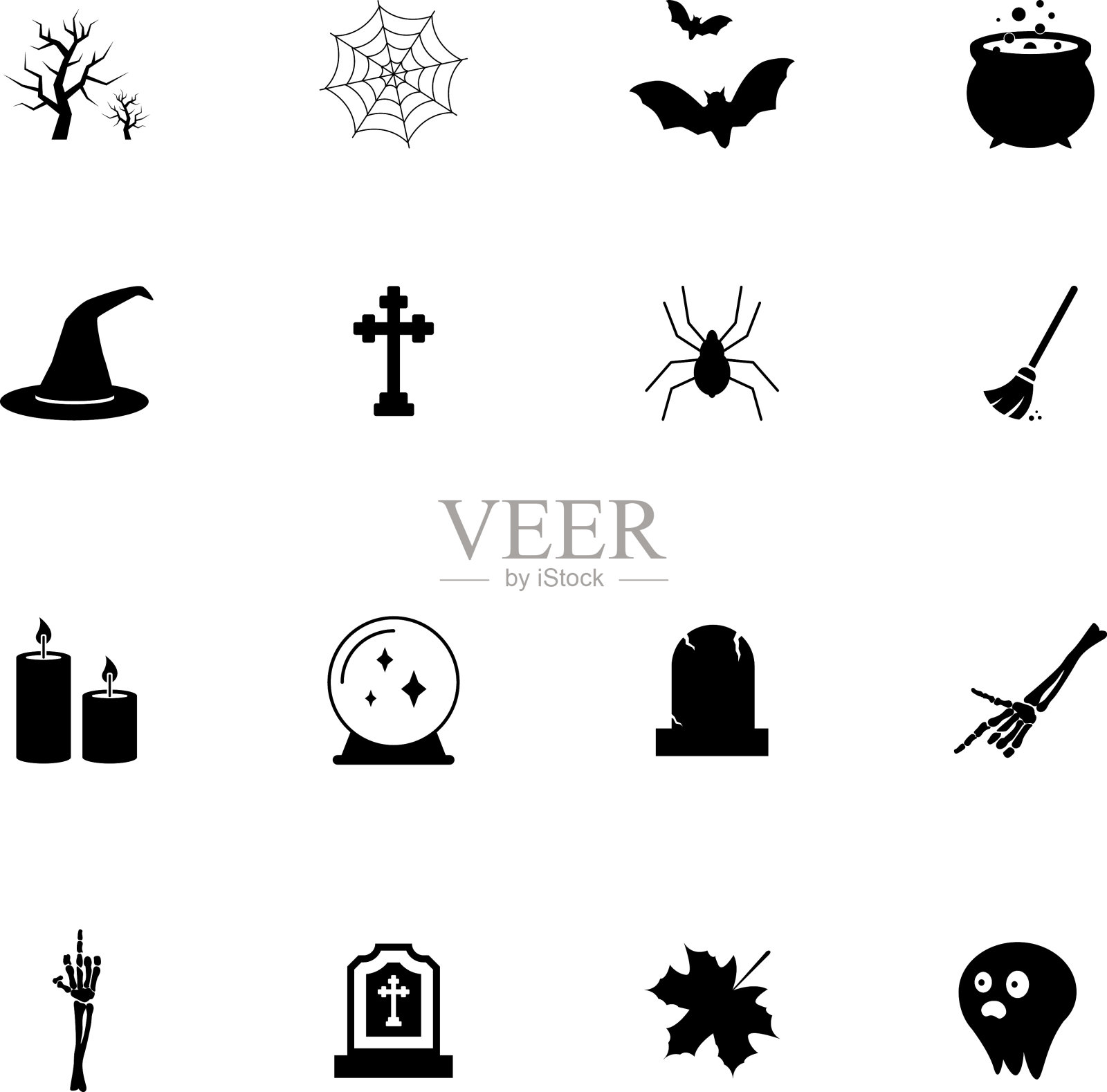 万圣节的符号和标志。矢量图插画图片素材