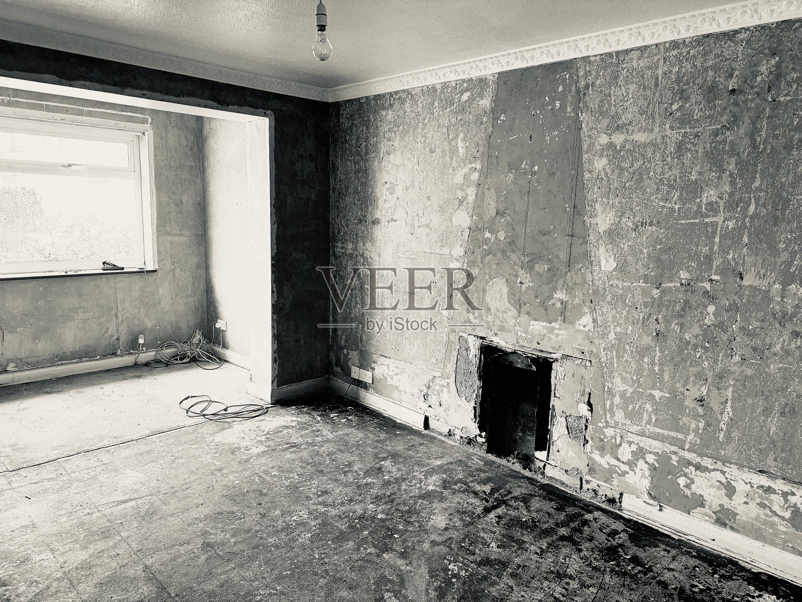 正在装修的空房间照片摄影图片