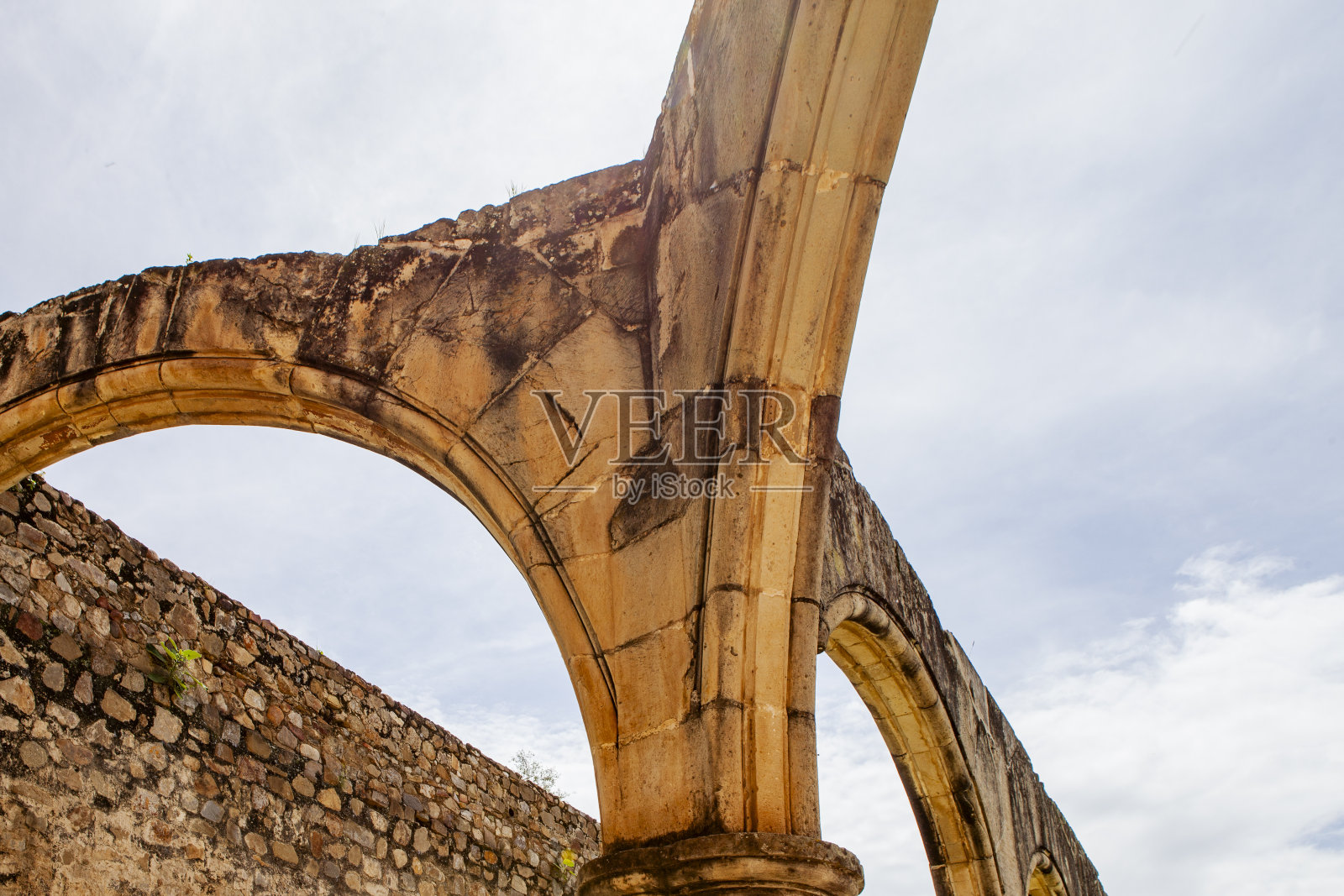 圣地亚哥前修道院遗址Apóstol,奎拉潘德格雷罗,瓦哈卡州,墨西哥照片摄影图片