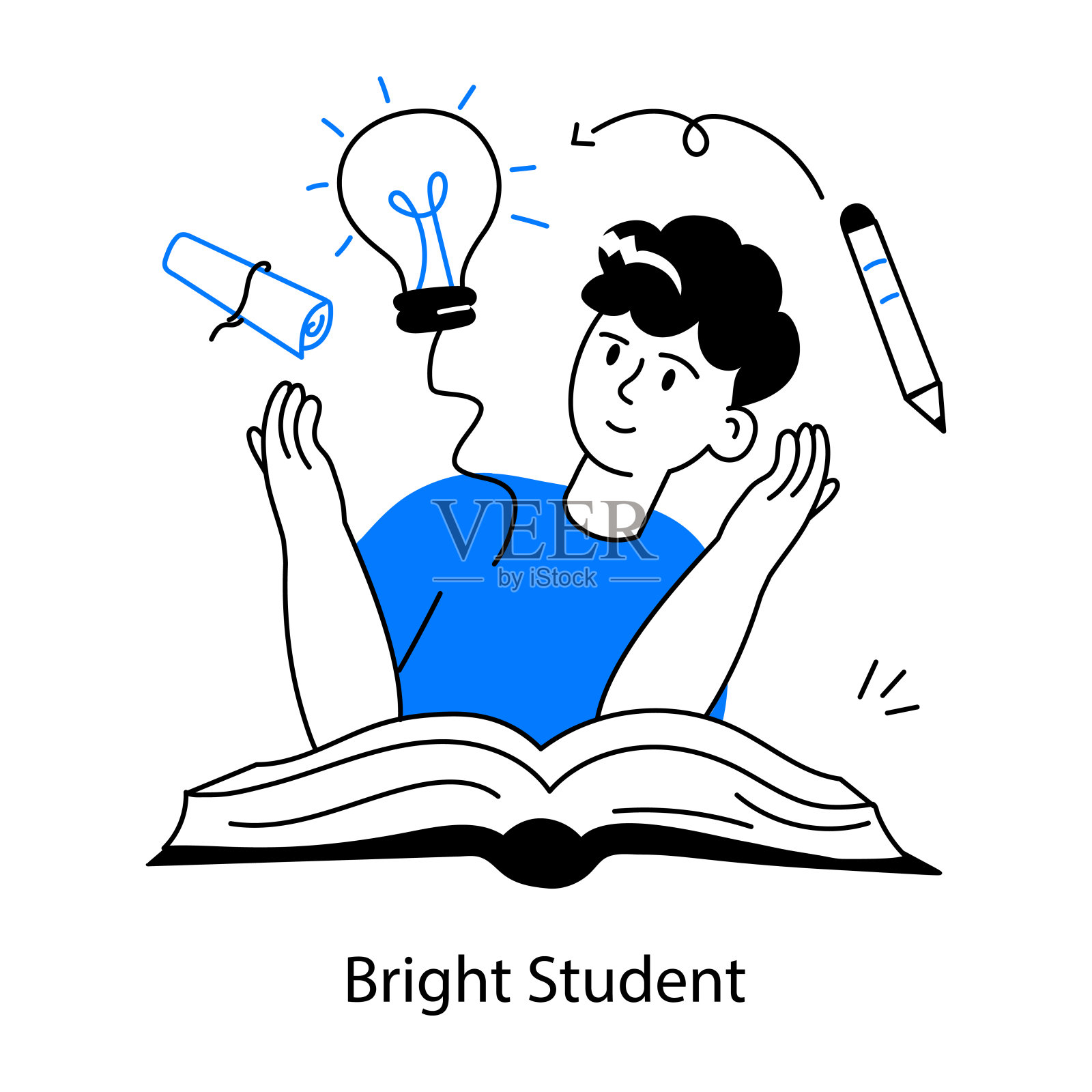 聪明的学生插画图片素材