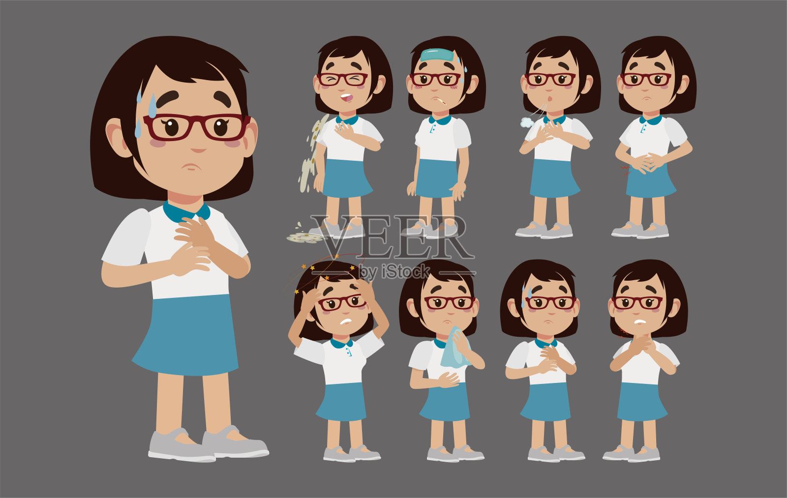 有不同症状的病人插画图片素材