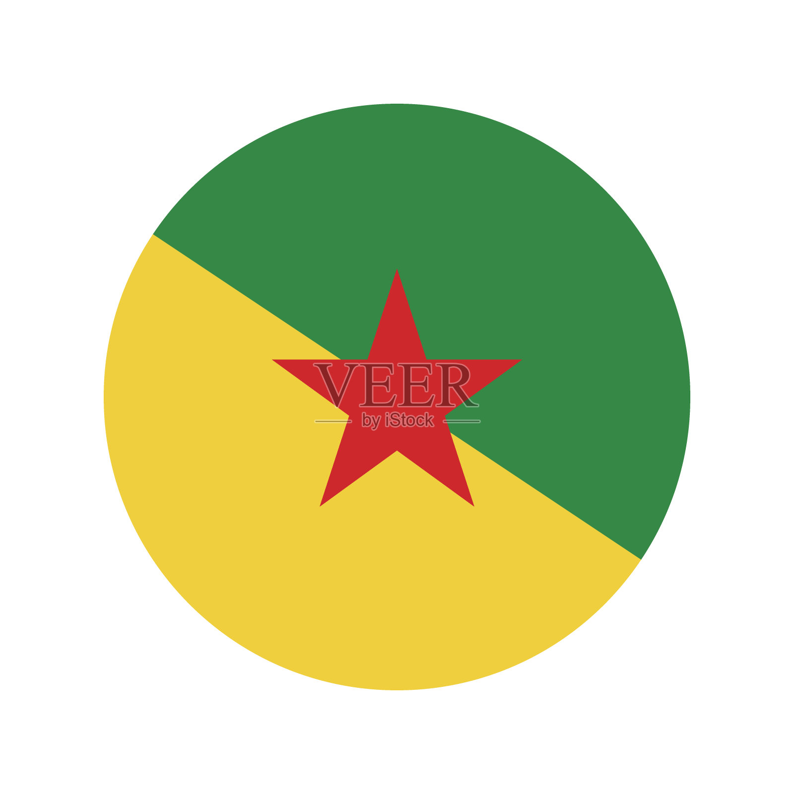 法属圭亚那圆旗。法属圭亚那国旗。插画图片素材