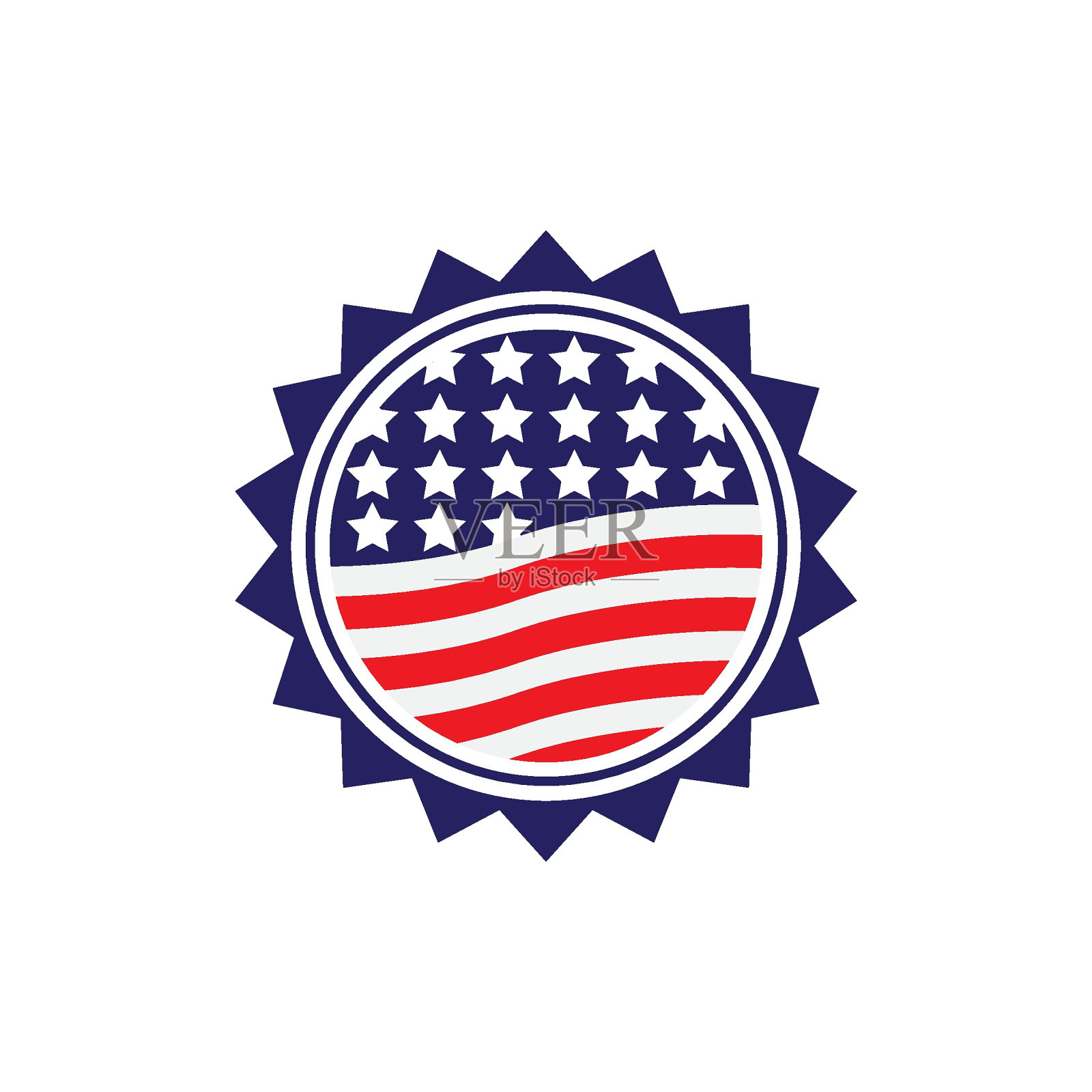 美国国旗图标插画图片素材