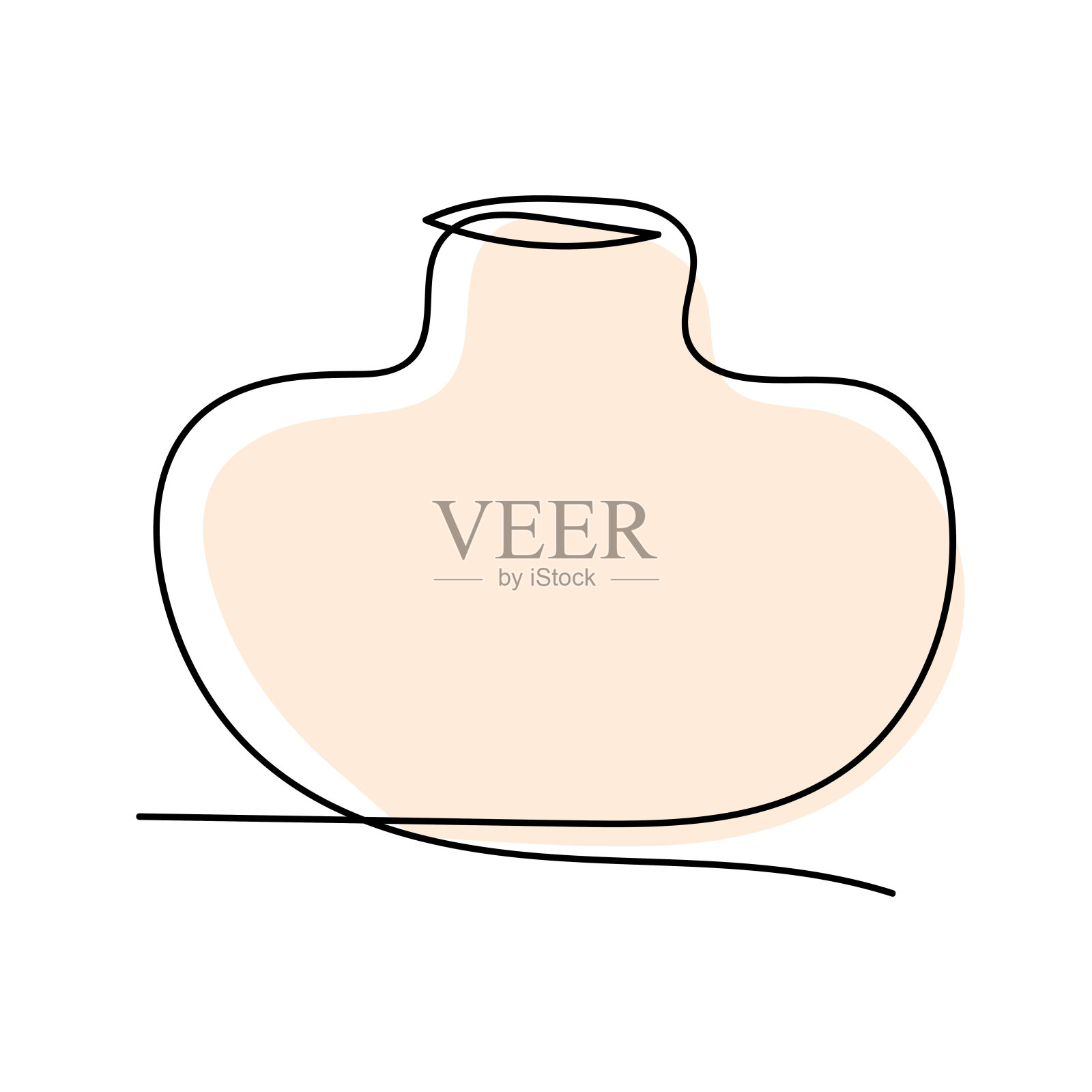 花瓶。古董和现代餐具,插画图片素材