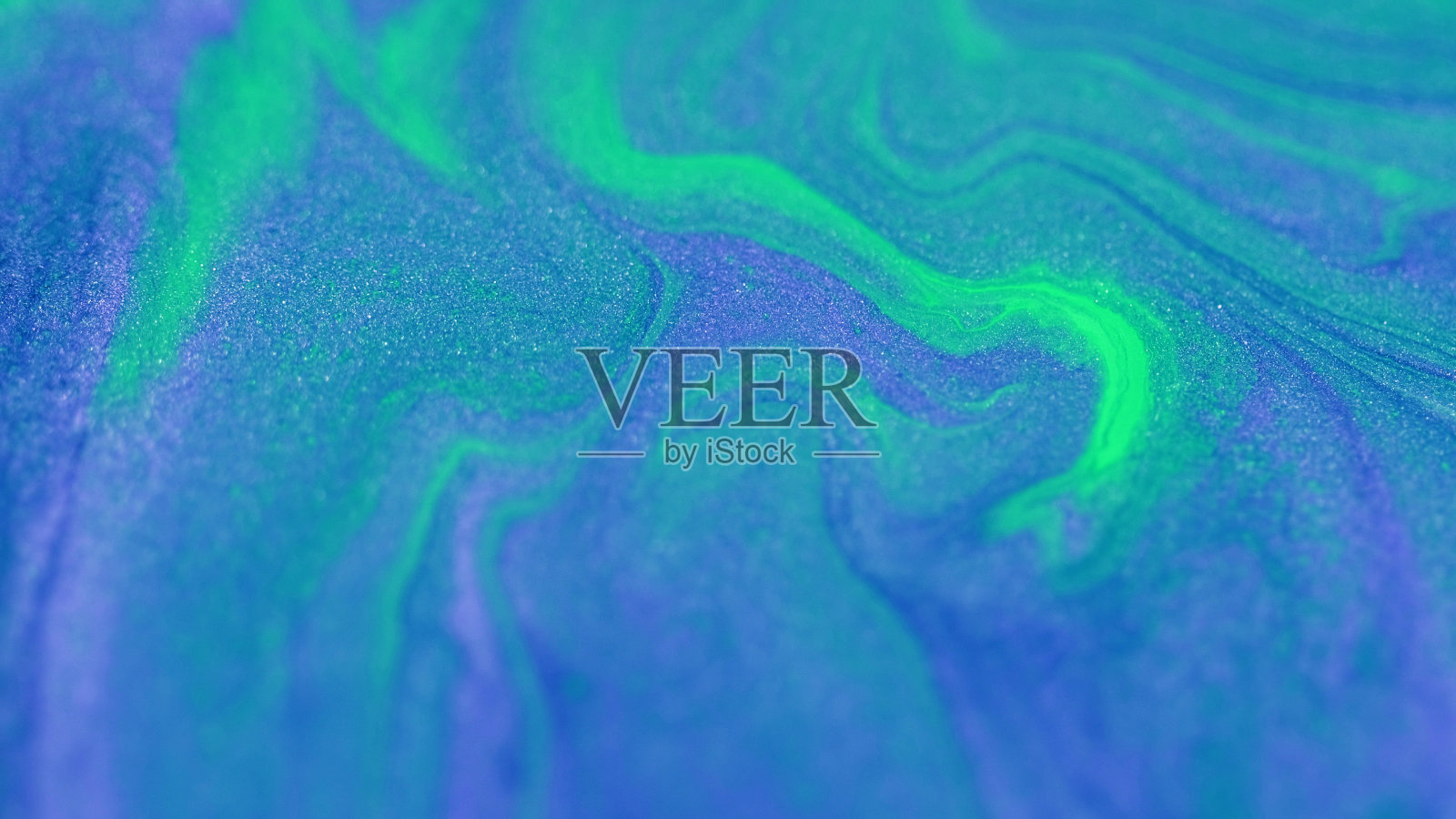 丙烯酸液混合湿微光纹理绿紫色照片摄影图片