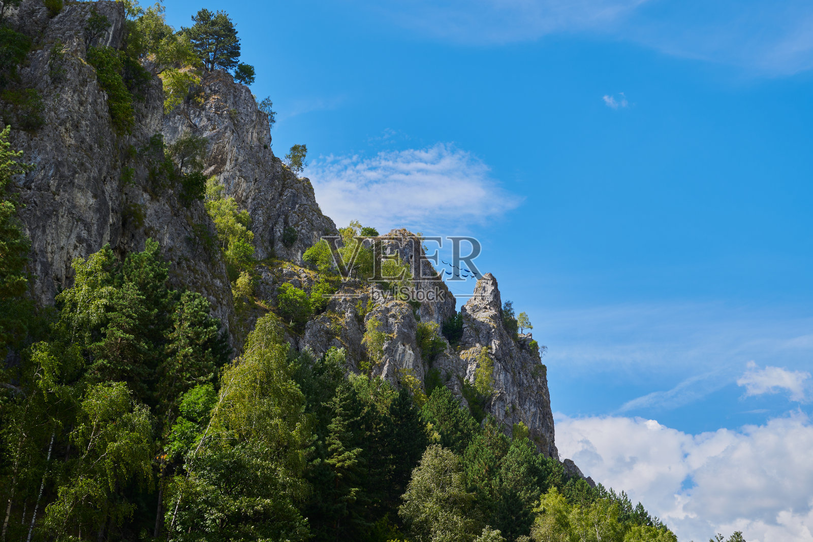 吊床高高地伸展在巴亚德费尔的帕朗山脉的山顶上照片摄影图片