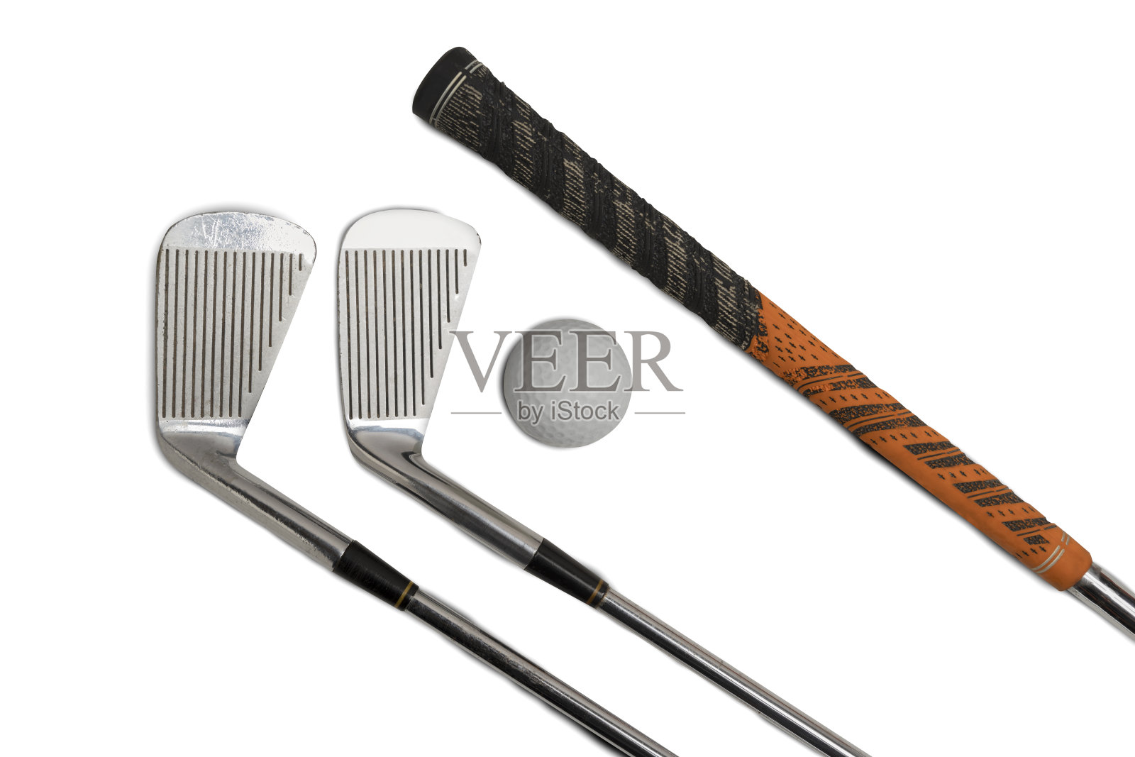 高尔夫球杆与球的特写镜头照片摄影图片