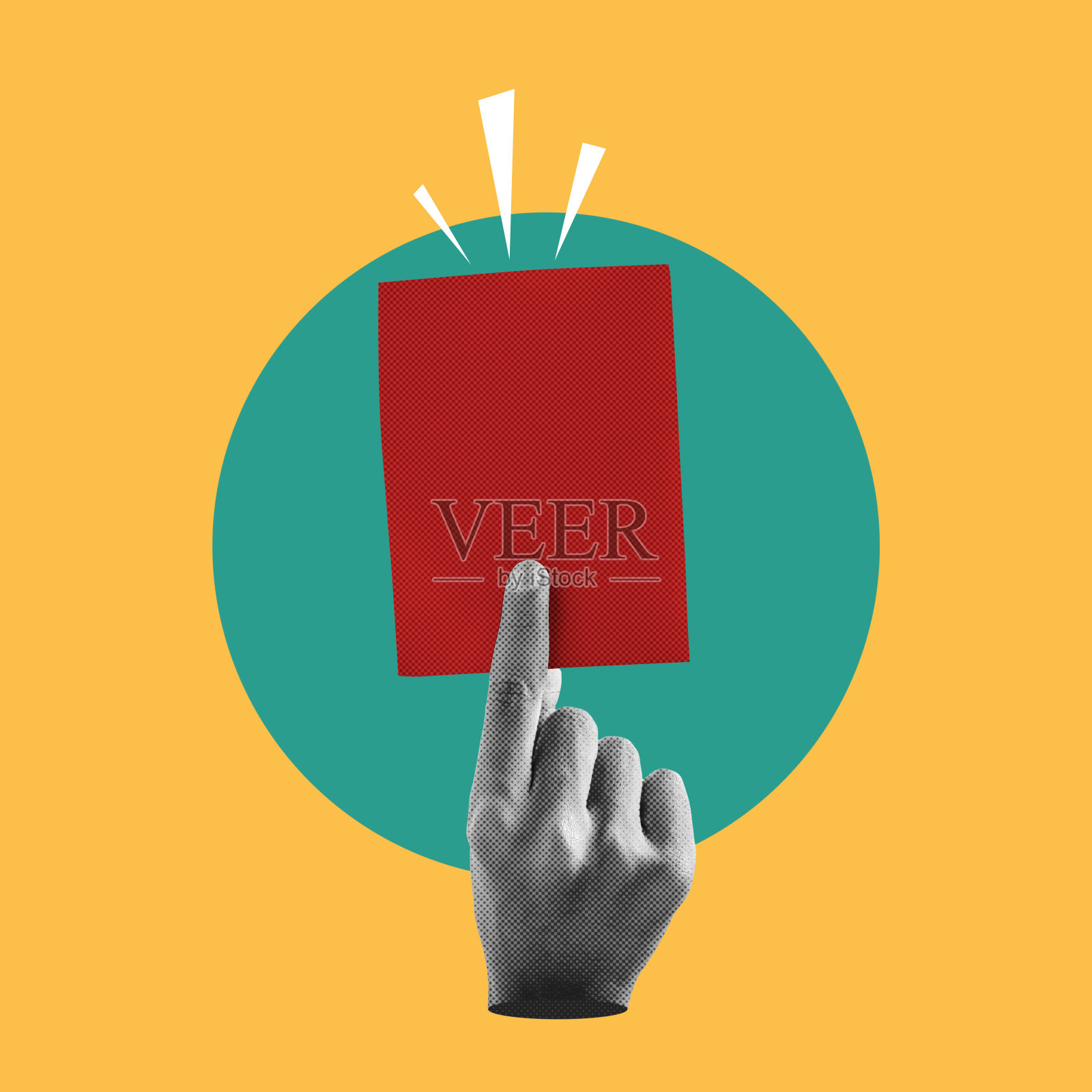 手握红牌的人照片摄影图片