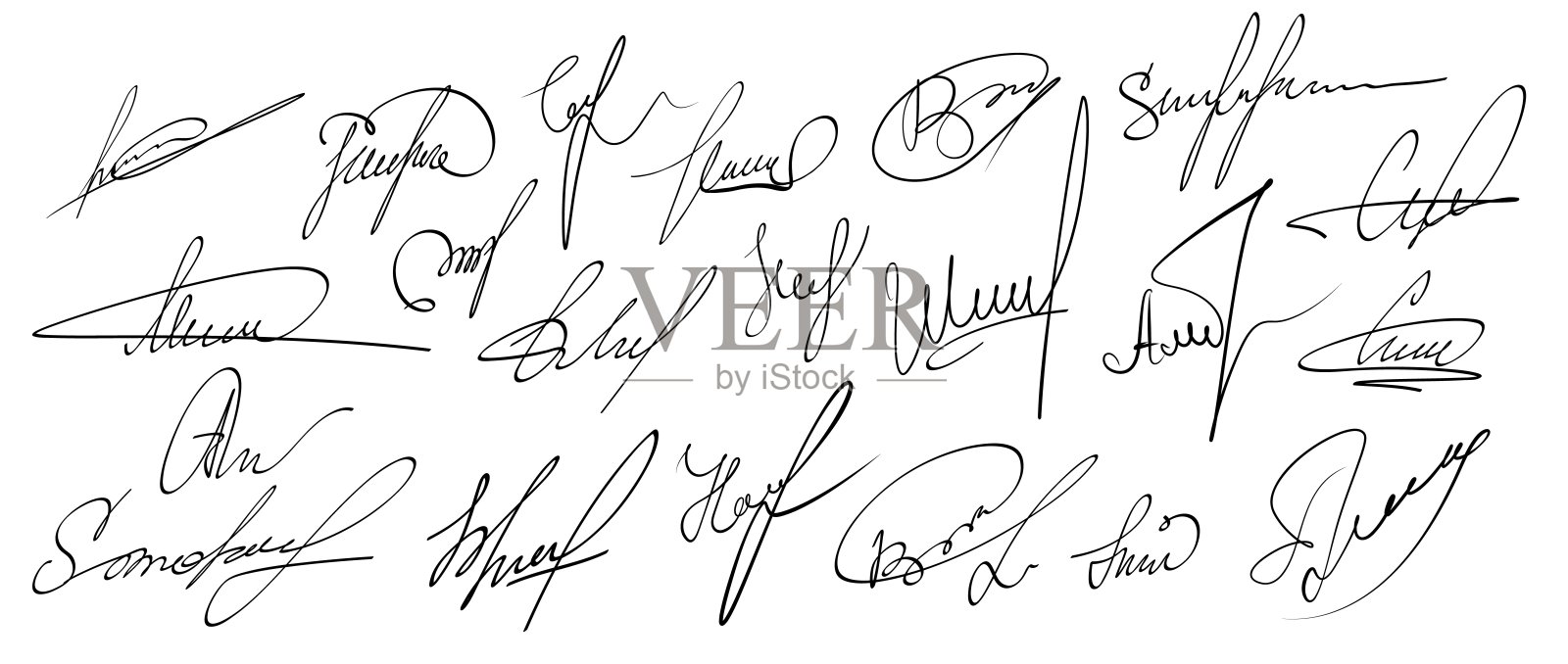 签名或商业签名及传真插画图片素材