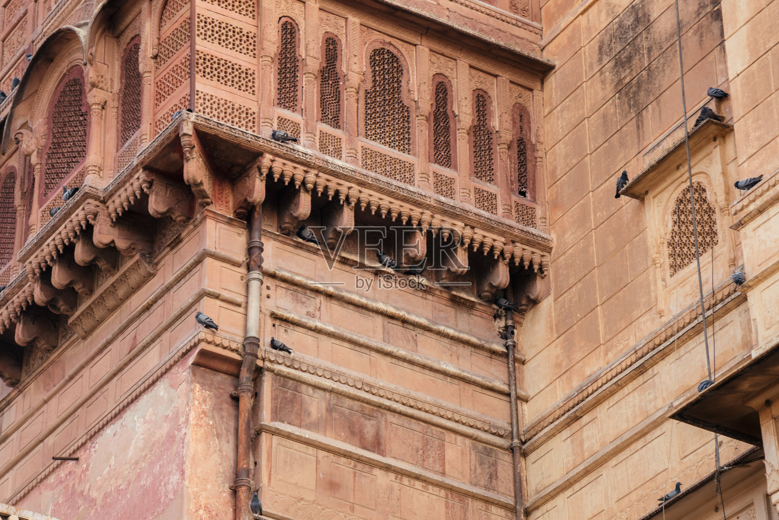 图为比卡内尔朱纳格尔堡宫殿的宏伟建筑照片摄影图片