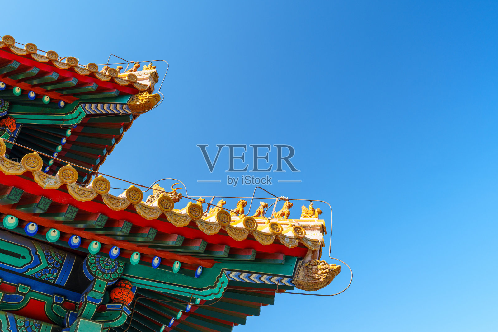 中山公园宫殿屋顶装饰细节照片摄影图片