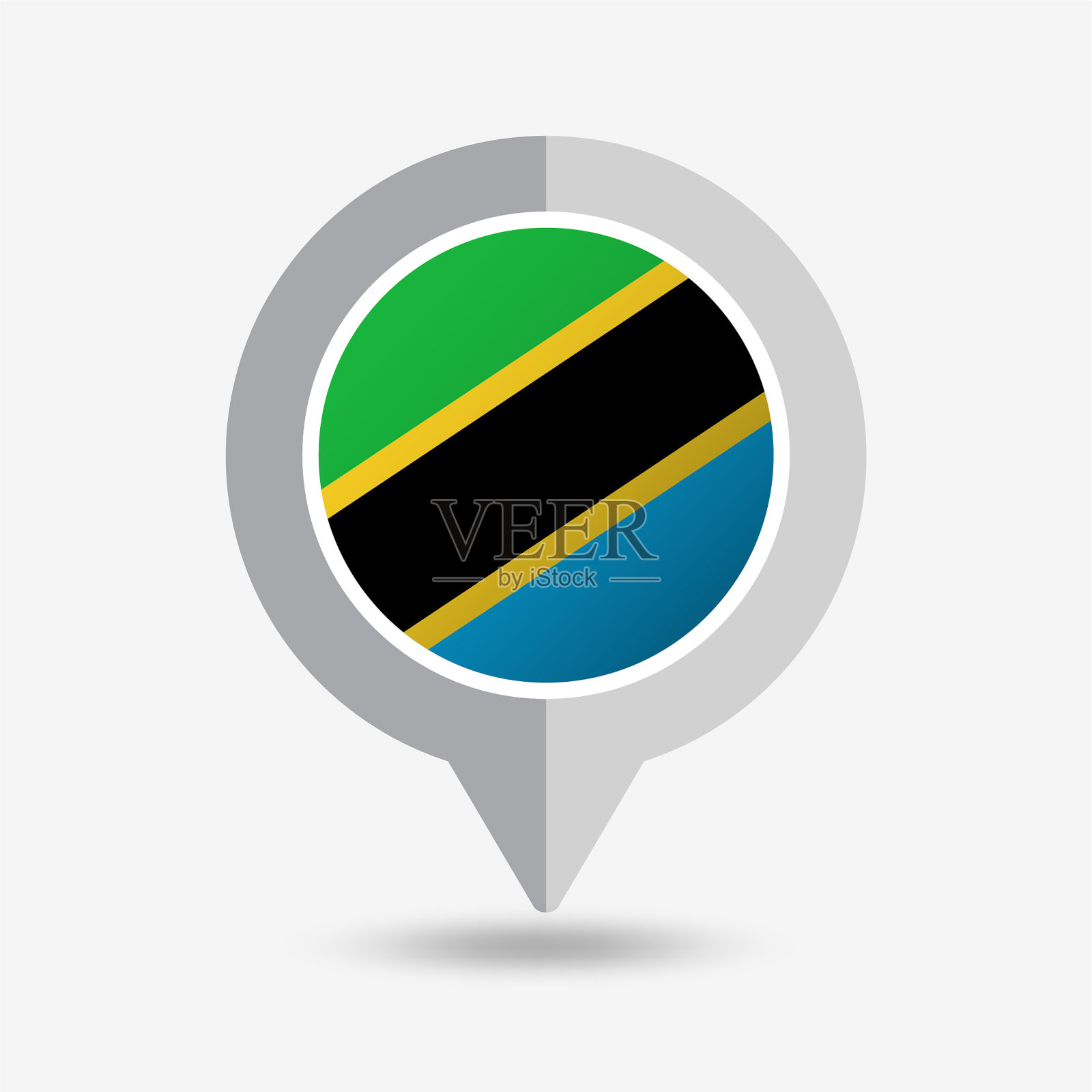 坦桑尼亚位置针图标矢量插图插画图片素材