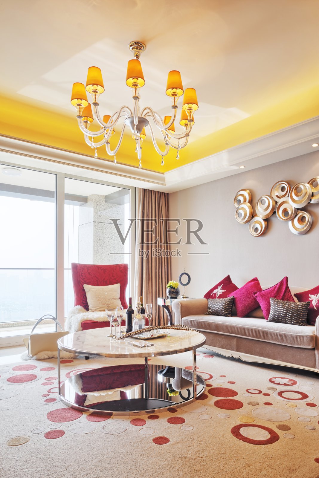 现代简奢起居室客厅照片摄影图片