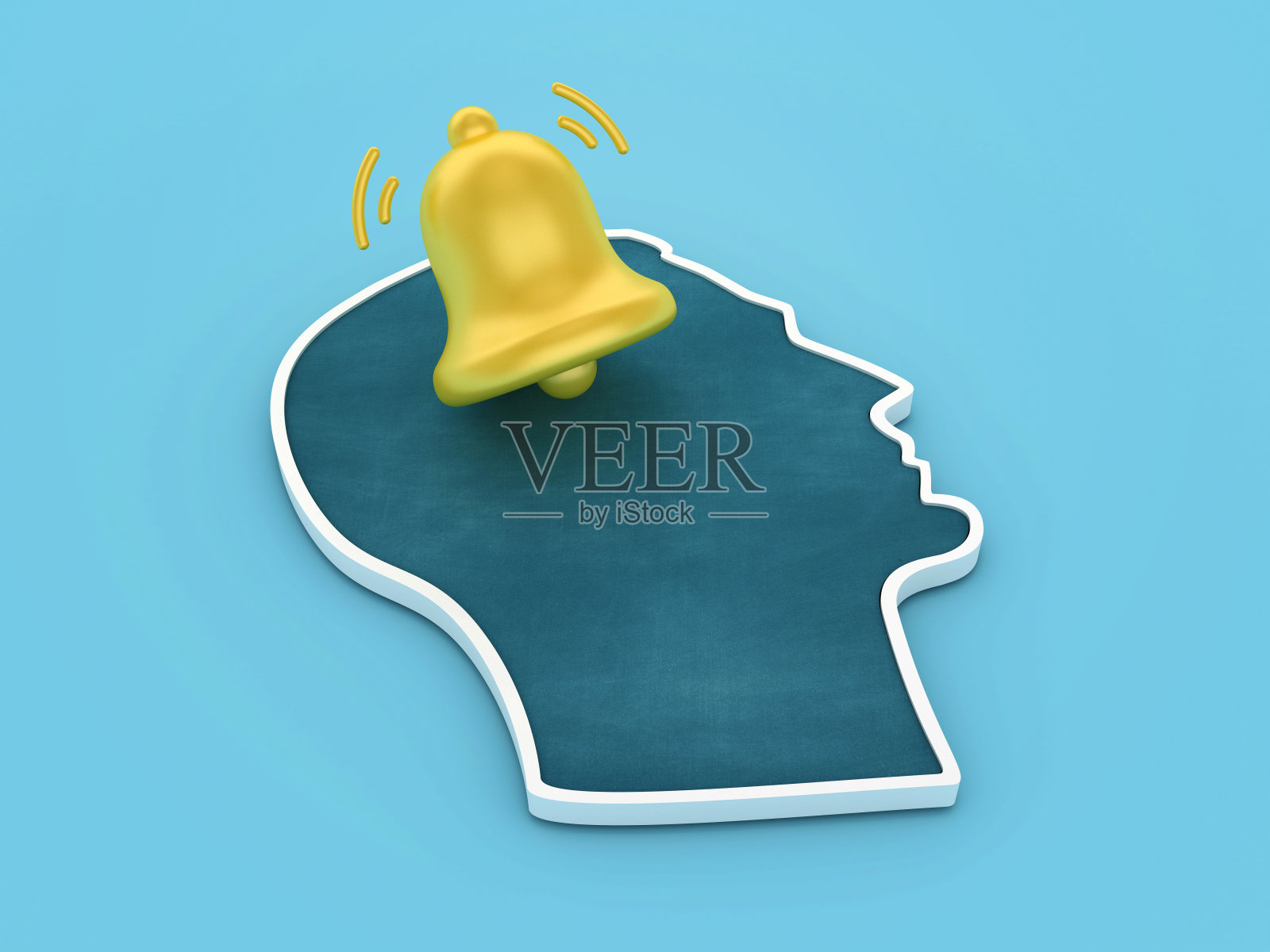 头部配置文件上的通知铃声照片摄影图片