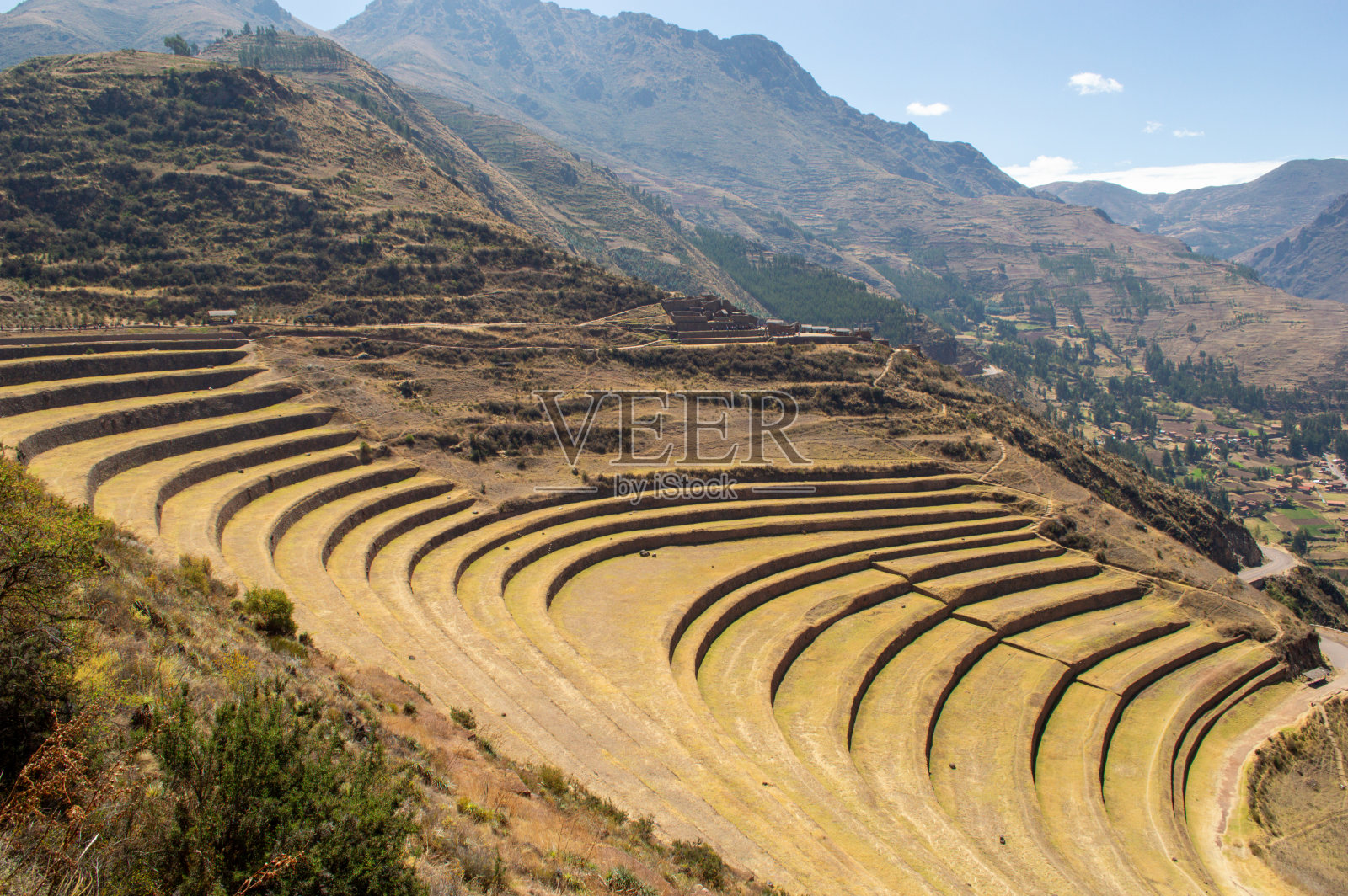 秘鲁库斯科圣谷:皮萨克梯田照片摄影图片
