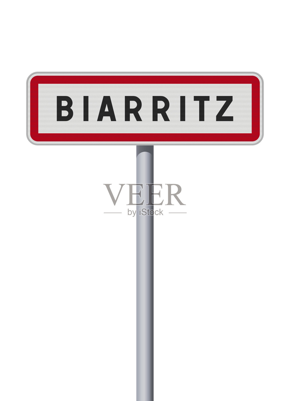 比亚里茨市入口路牌插画图片素材