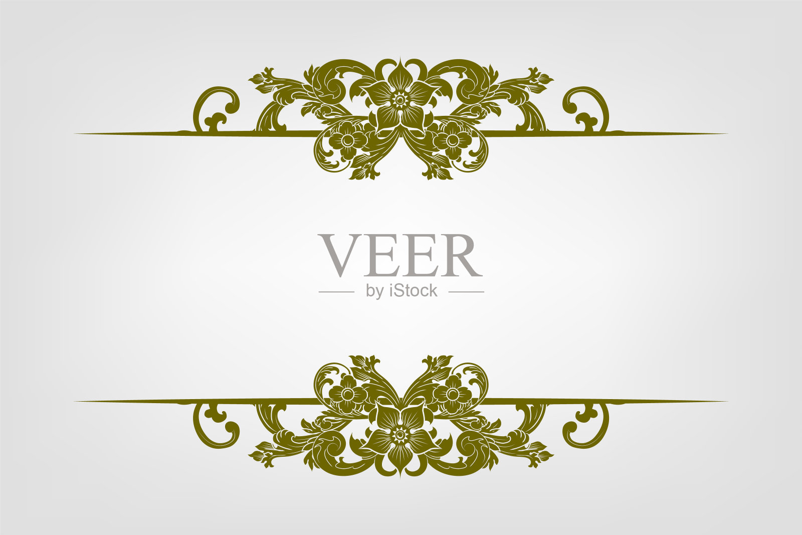 经典复古巴洛克维多利亚框架分离元素经典婚礼邀请插画图片素材